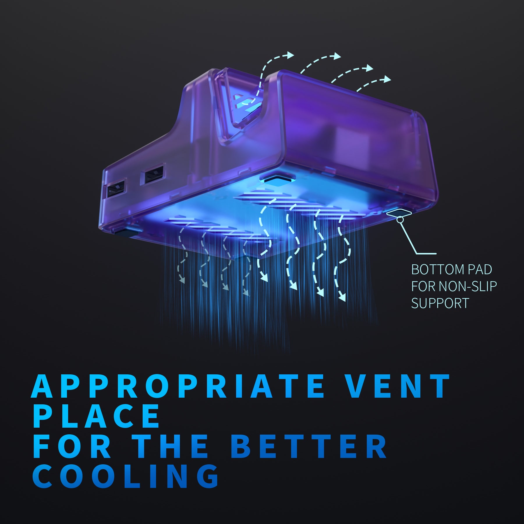 eXtremeRate AiryDocky DIY Kit Clear Atomic Purple Replacement Case