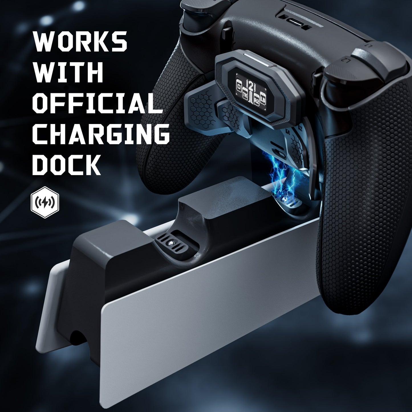 eXtremeRate BEYOND Back Paddles Kit with OLED Display & Redesigned Ergonomic Grips for PS5 Edge Controller - Rubberized Black eXtremeRate