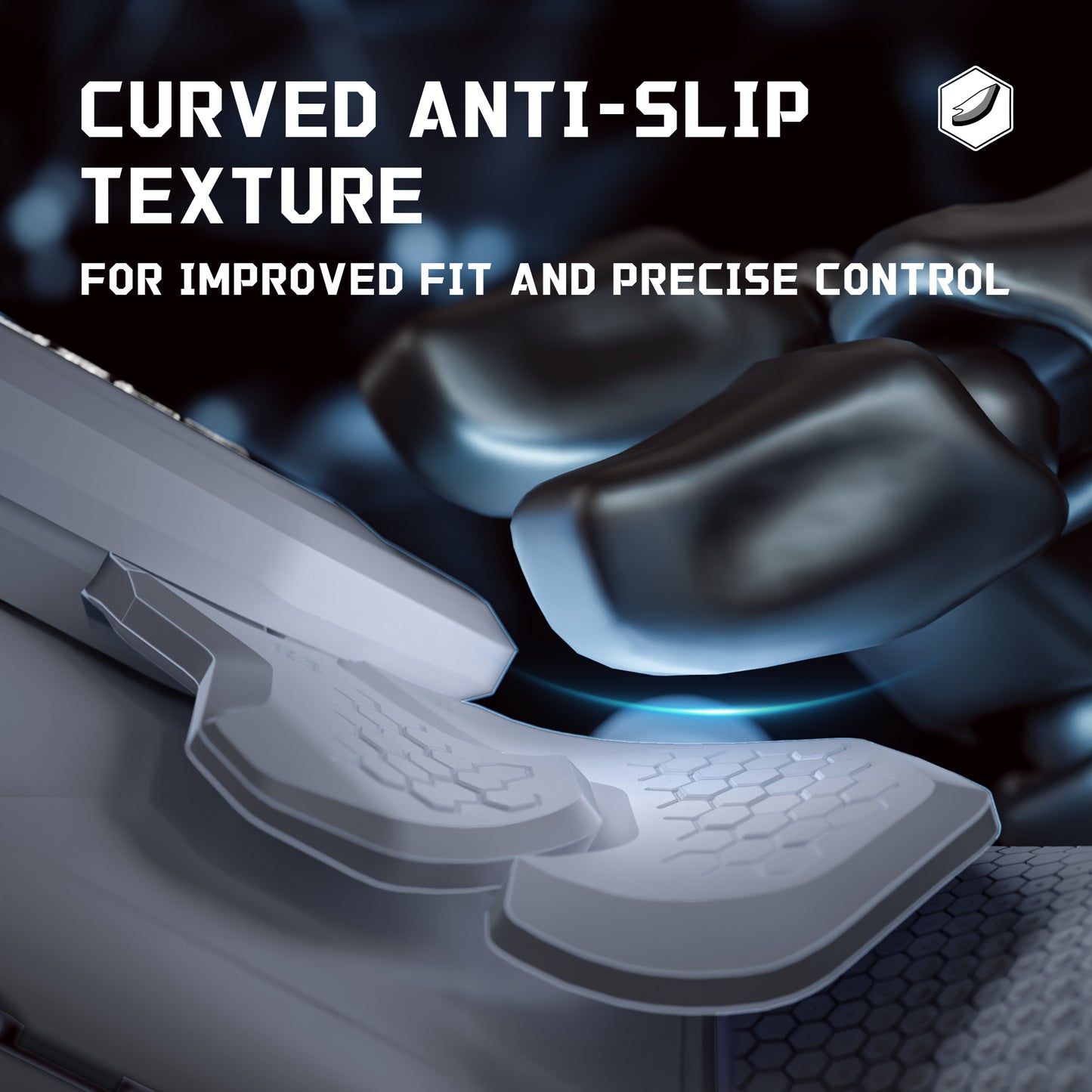 eXtremeRate BEYOND Back Paddles Kit with OLED Display & Redesigned Ergonomic Grips for PS5 Edge Controller - Rubberized New Hope Gray & Classic Gray (In-stock Item Ready to Ship)