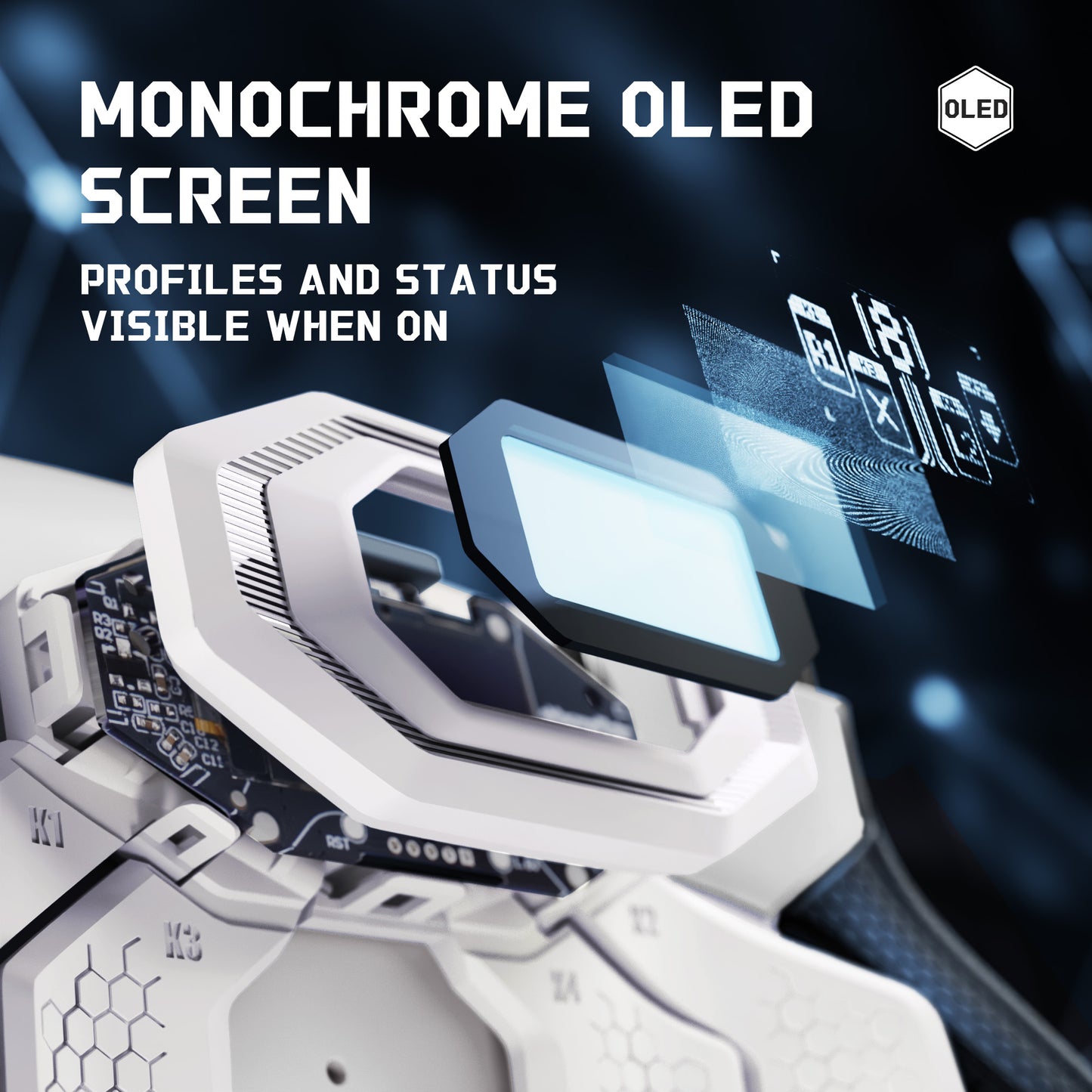 eXtremeRate BEYOND Back Paddles Kit with OLED Display & Redesigned Ergonomic Grips for PS5 Edge Controller - Rubberized White & Black (Expected to begin shipping around January 15)