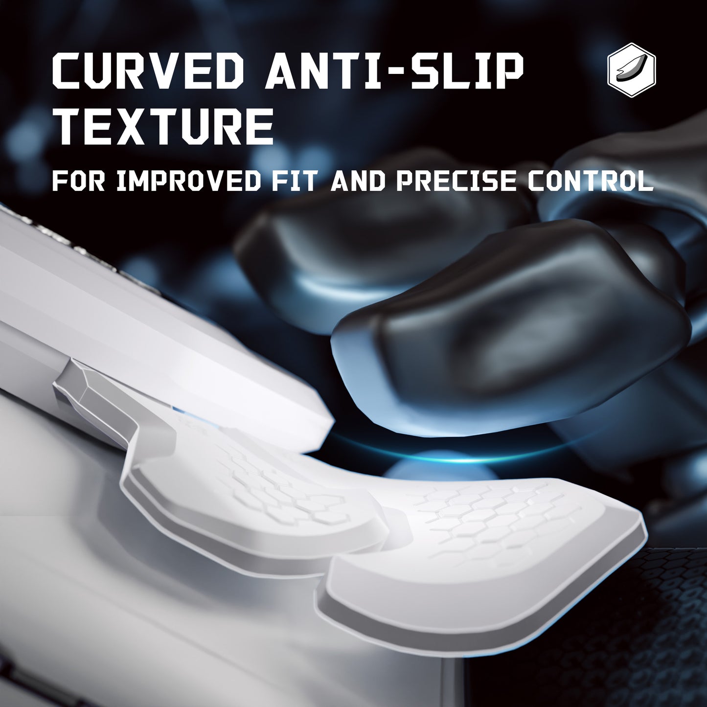 eXtremeRate BEYOND Back Paddles Kit with OLED Display & Redesigned Ergonomic Grips for PS5 Edge Controller - Rubberized White & Black (Expected to begin shipping around January 15)