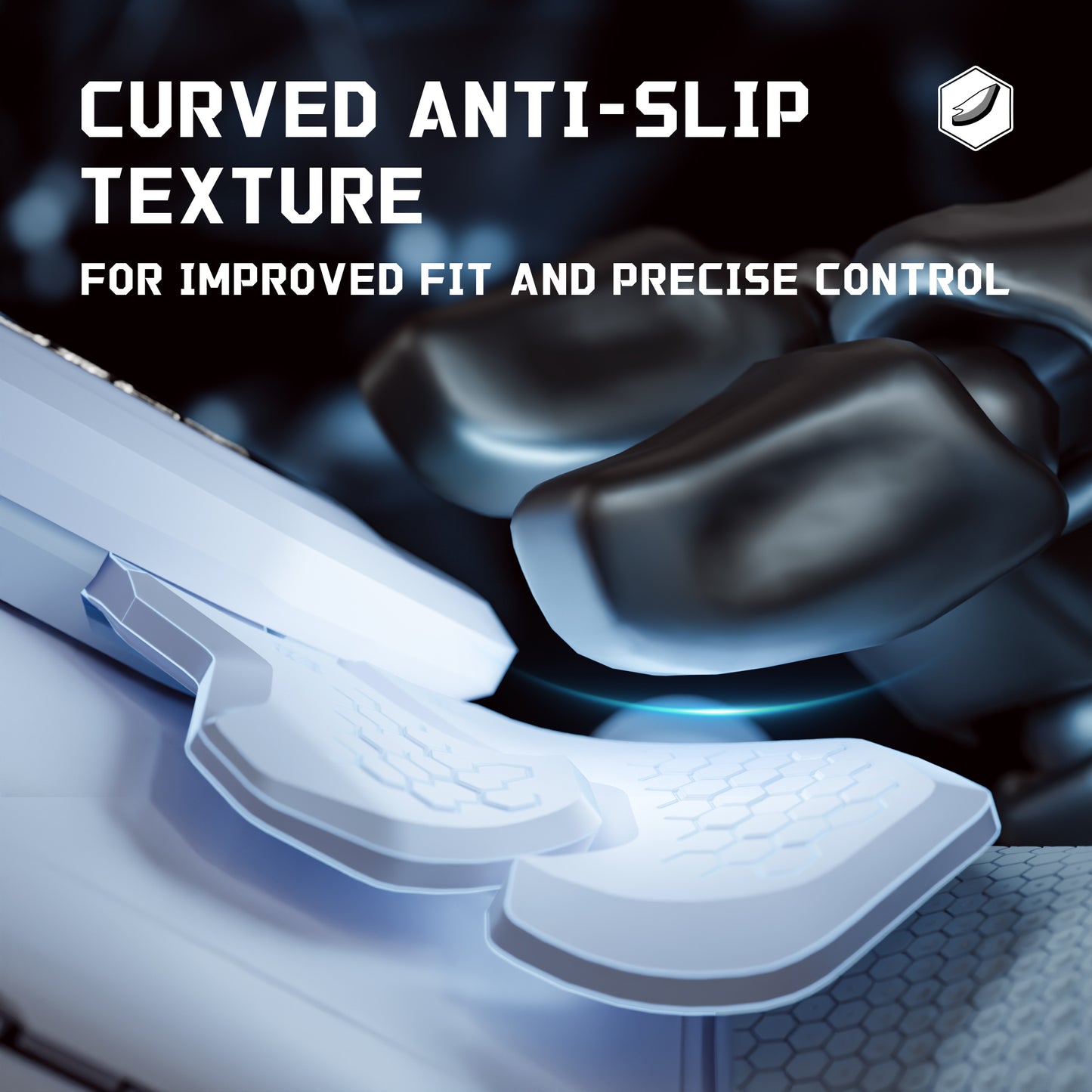 eXtremeRate BEYOND Back Paddles Kit with OLED Display & Redesigned Ergonomic Grips for PS5 Edge Controller - Rubberized White & Gray (Expected to begin shipping around January 15)