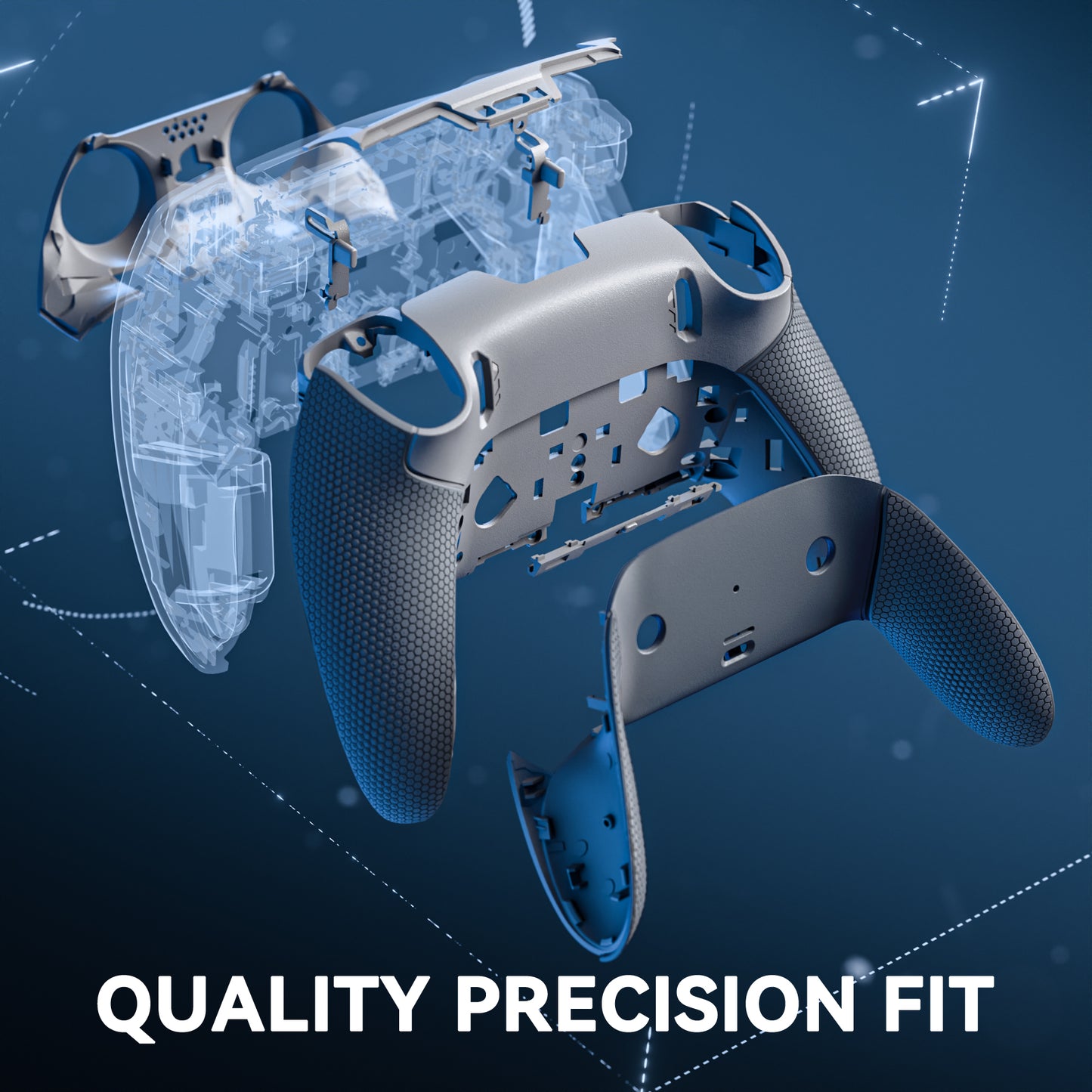 eXtremeRate Beyond-ARC Bottom Shell Kit with Rubberised Grip for PS5 Edge Controller - Dark Gray