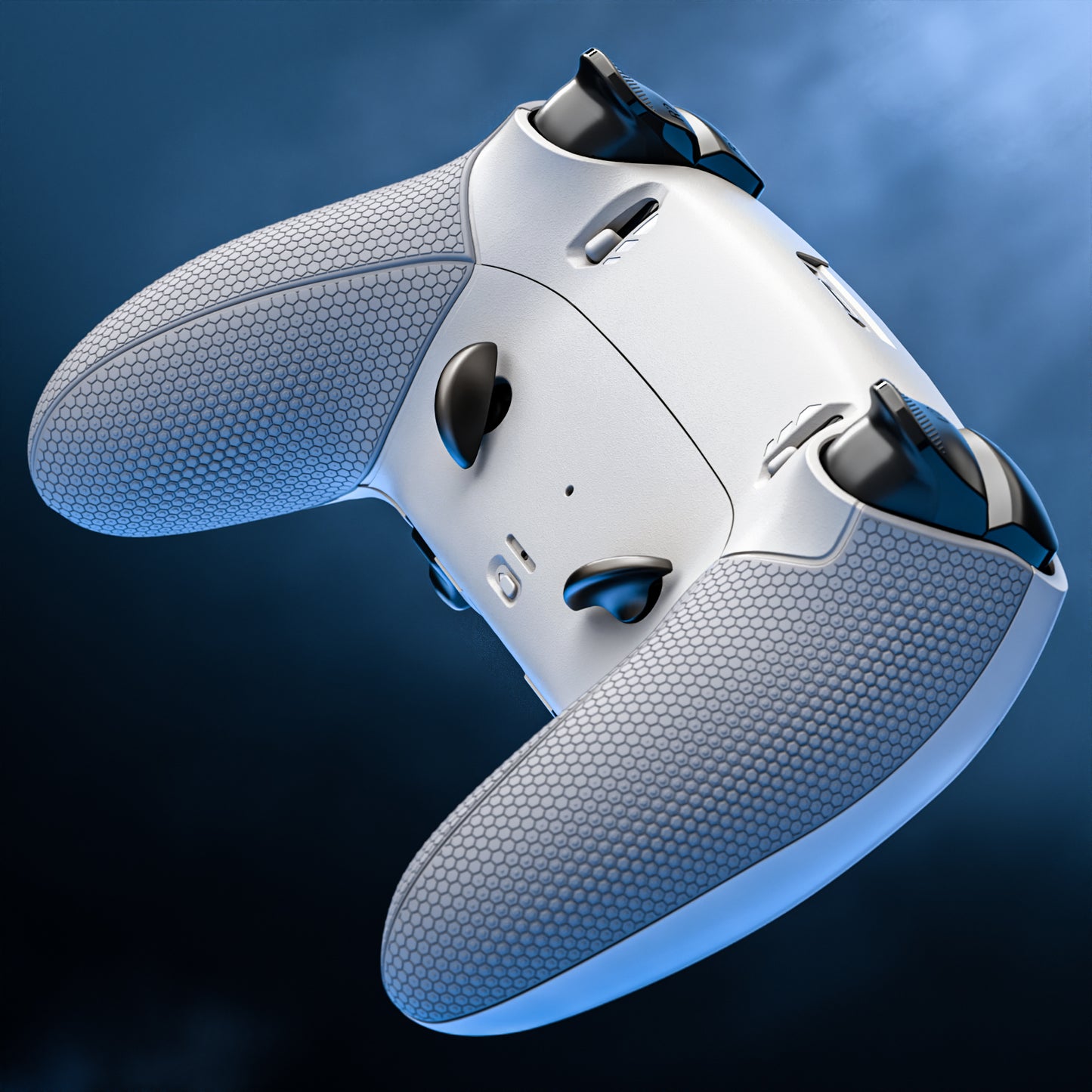 eXtremeRate Beyond-ARC Bottom Shell Kit with Rubberised Grip for PS5 Edge Controller - White & Gray