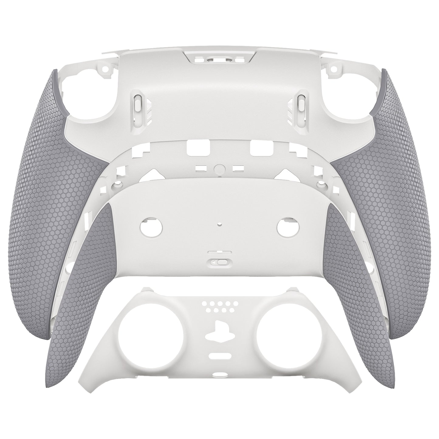 eXtremeRate Beyond-ARC Bottom Shell Kit with Rubberised Grip for PS5 Edge Controller - White & Gray