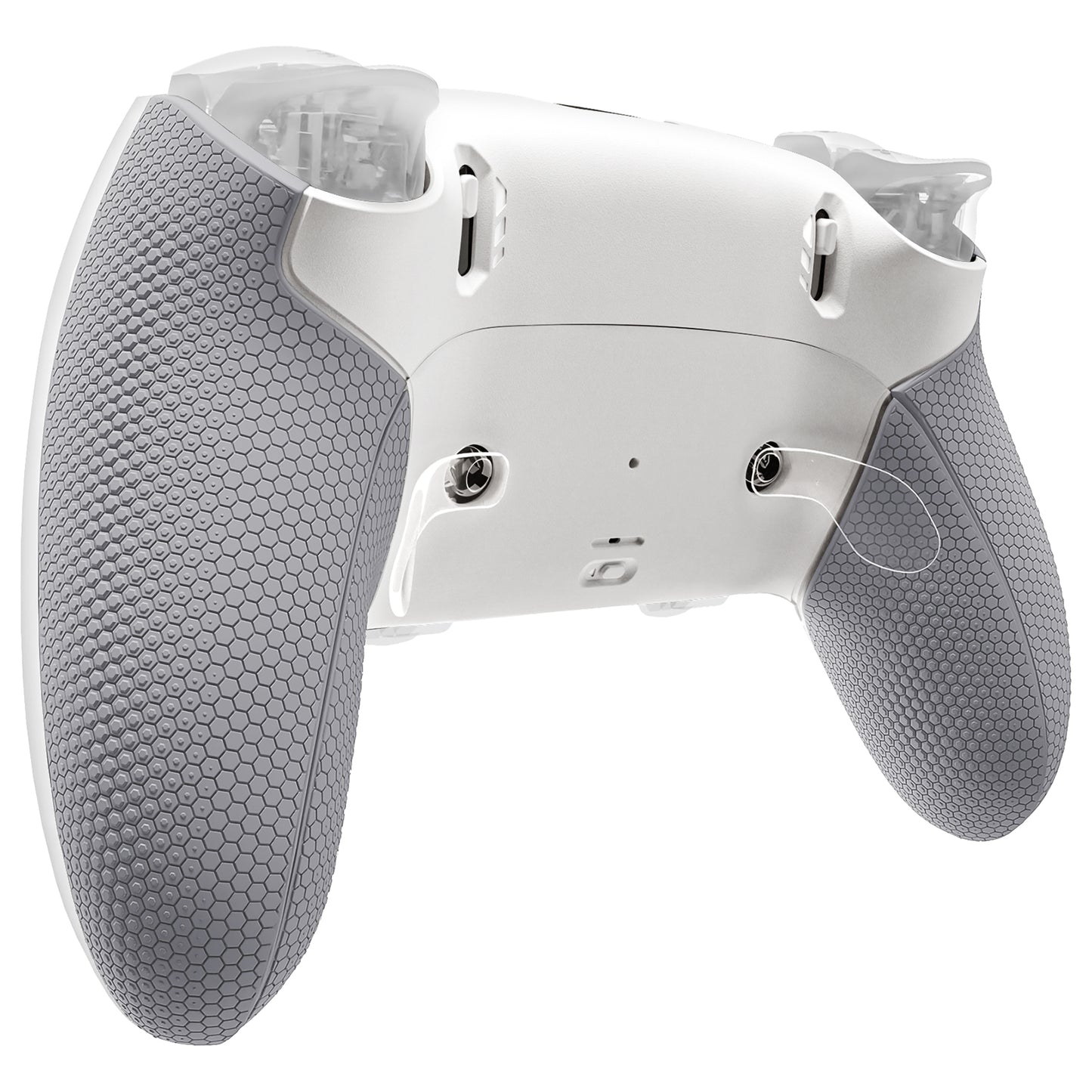 eXtremeRate Beyond-ARC Bottom Shell Kit with Rubberised Grip for PS5 Edge Controller - White & Gray