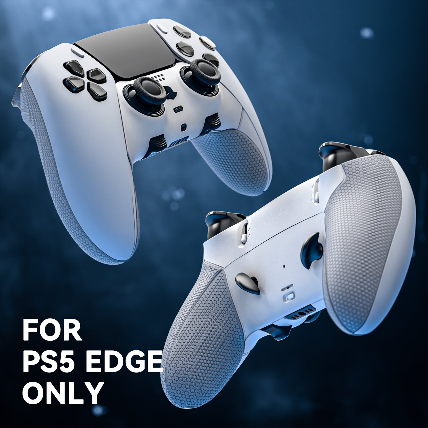 eXtremeRate Beyond-ARC Bottom Shell Kit with Rubberised Grip for PS5 Edge Controller - White & Gray