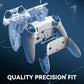 eXtremeRate Beyond-ARC Bottom Shell Kit with Rubberised Grip for PS5 Edge Controller - White & Gray