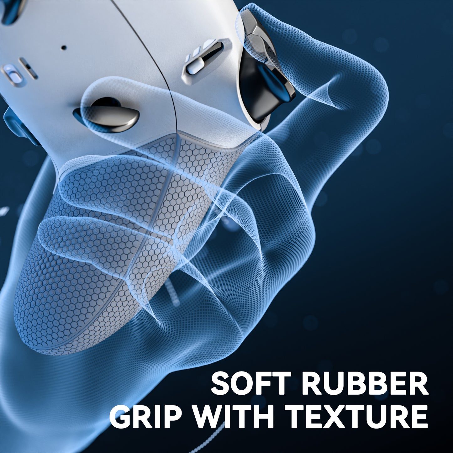eXtremeRate Beyond-ARC Bottom Shell Kit with Rubberised Grip for PS5 Edge Controller - White & Gray