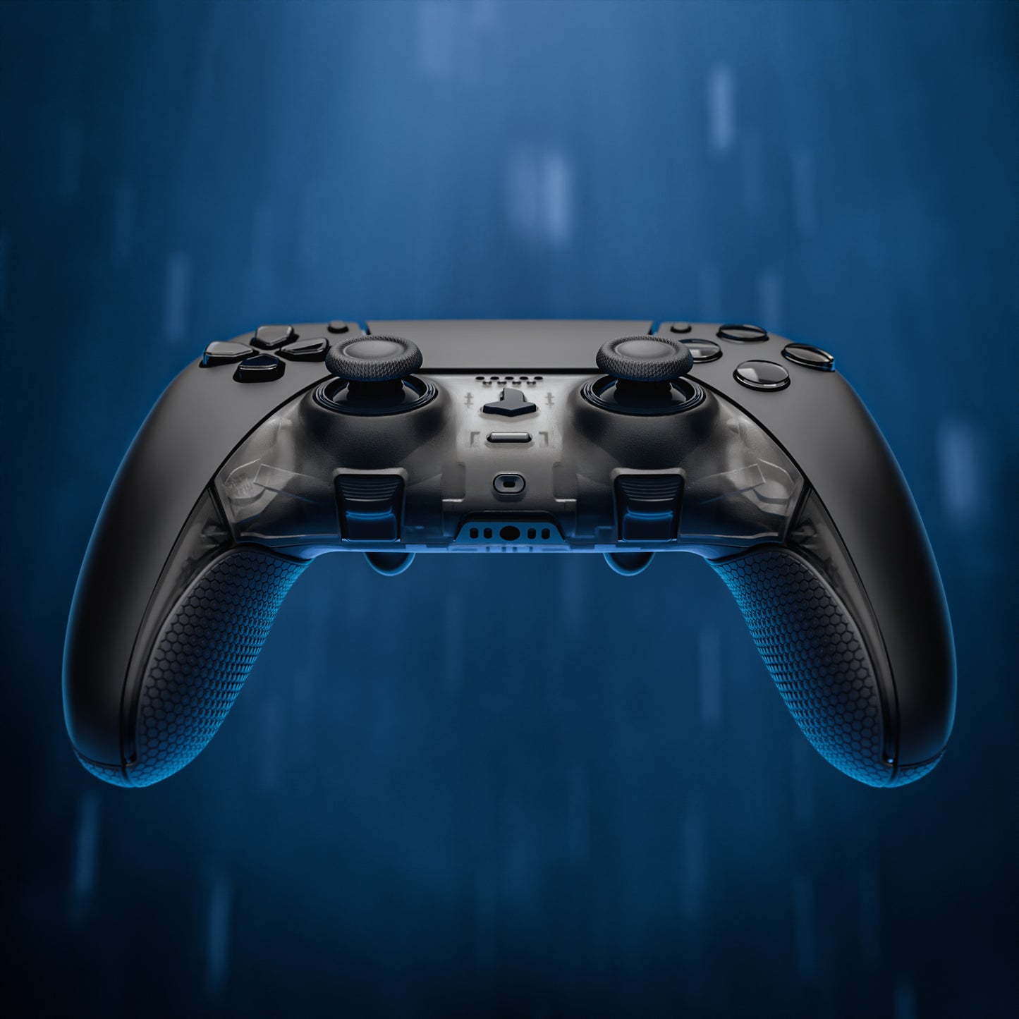 eXtremeRate Beyond-ARC Bottom Shell Kit with Rubberised Grip for PS5 Edge Controller - Clear & Black