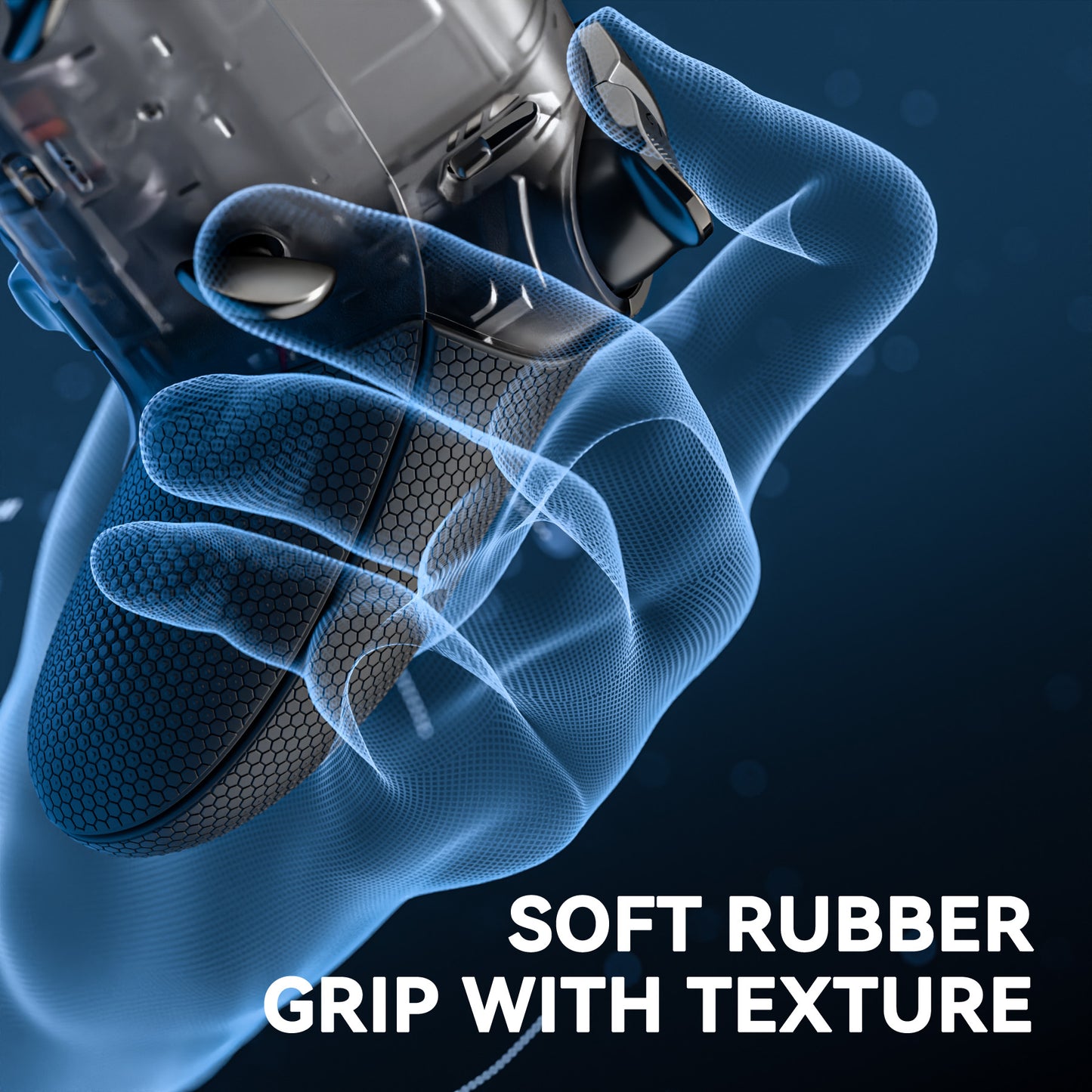 eXtremeRate Beyond-ARC Bottom Shell Kit with Rubberised Grip for PS5 Edge Controller - Clear & Black