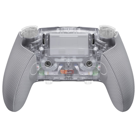 eXtremeRate Beyond-ARC Bottom Shell Kit with Rubberised Grip for PS5 Edge Controller - Clear & Gray