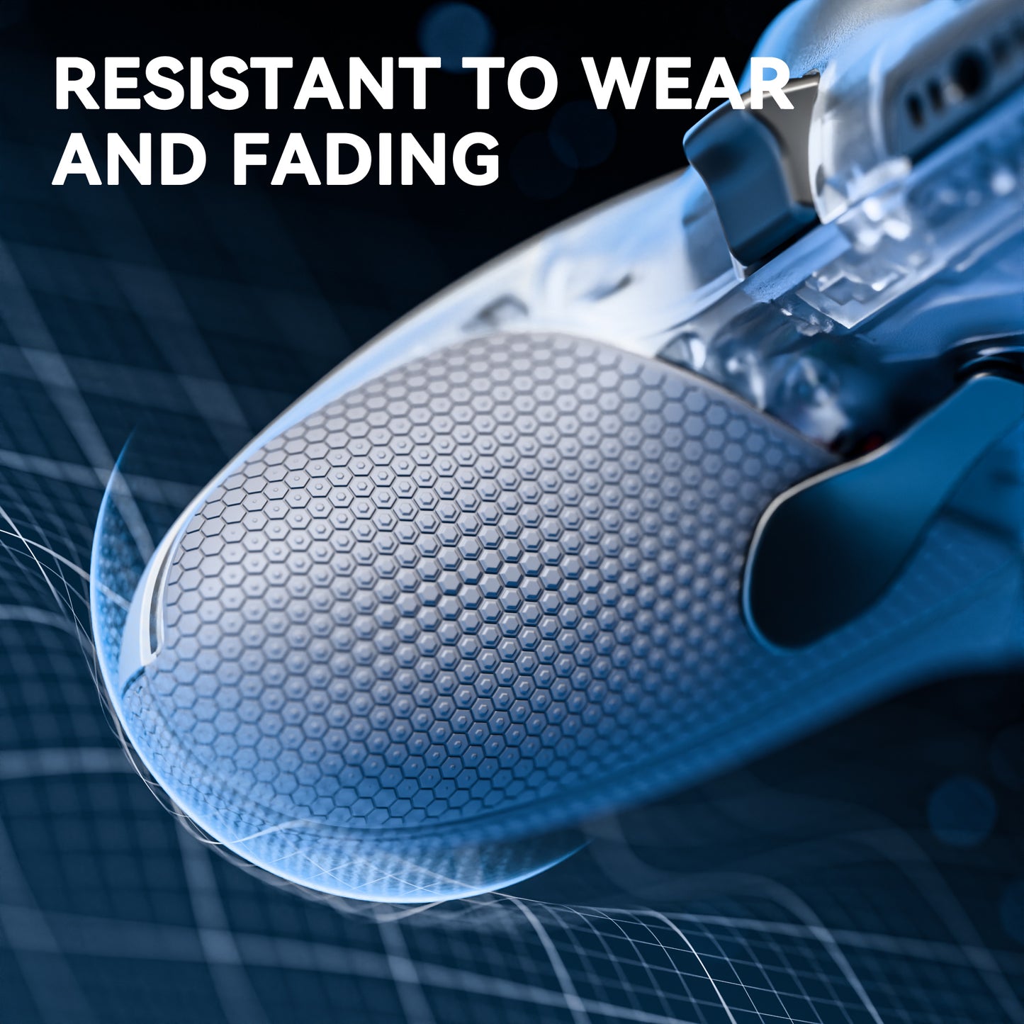 eXtremeRate Beyond-ARC Bottom Shell Kit with Rubberised Grip for PS5 Edge Controller - Clear & Gray