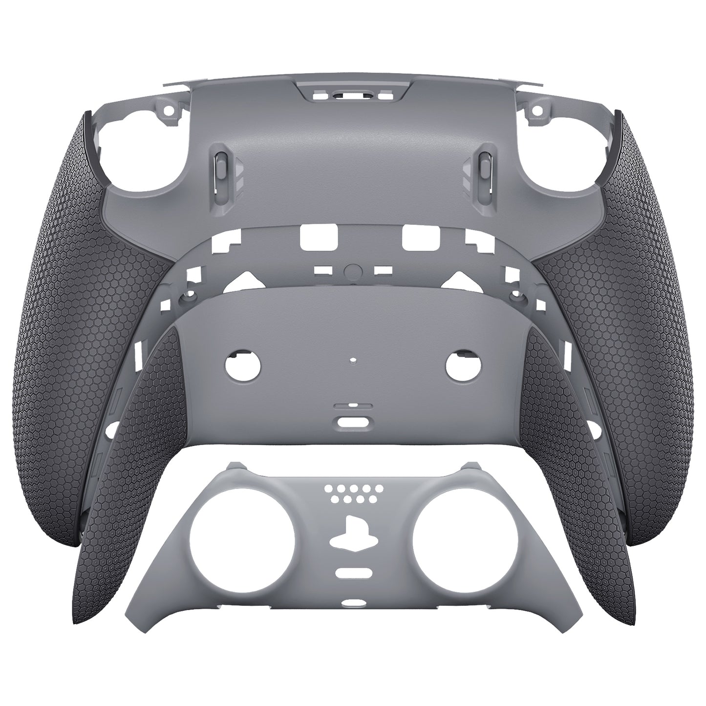 eXtremeRate Beyond-ARC Bottom Shell Kit with Rubberised Grip for PS5 Edge Controller - New Hope Gray & Classic Gray