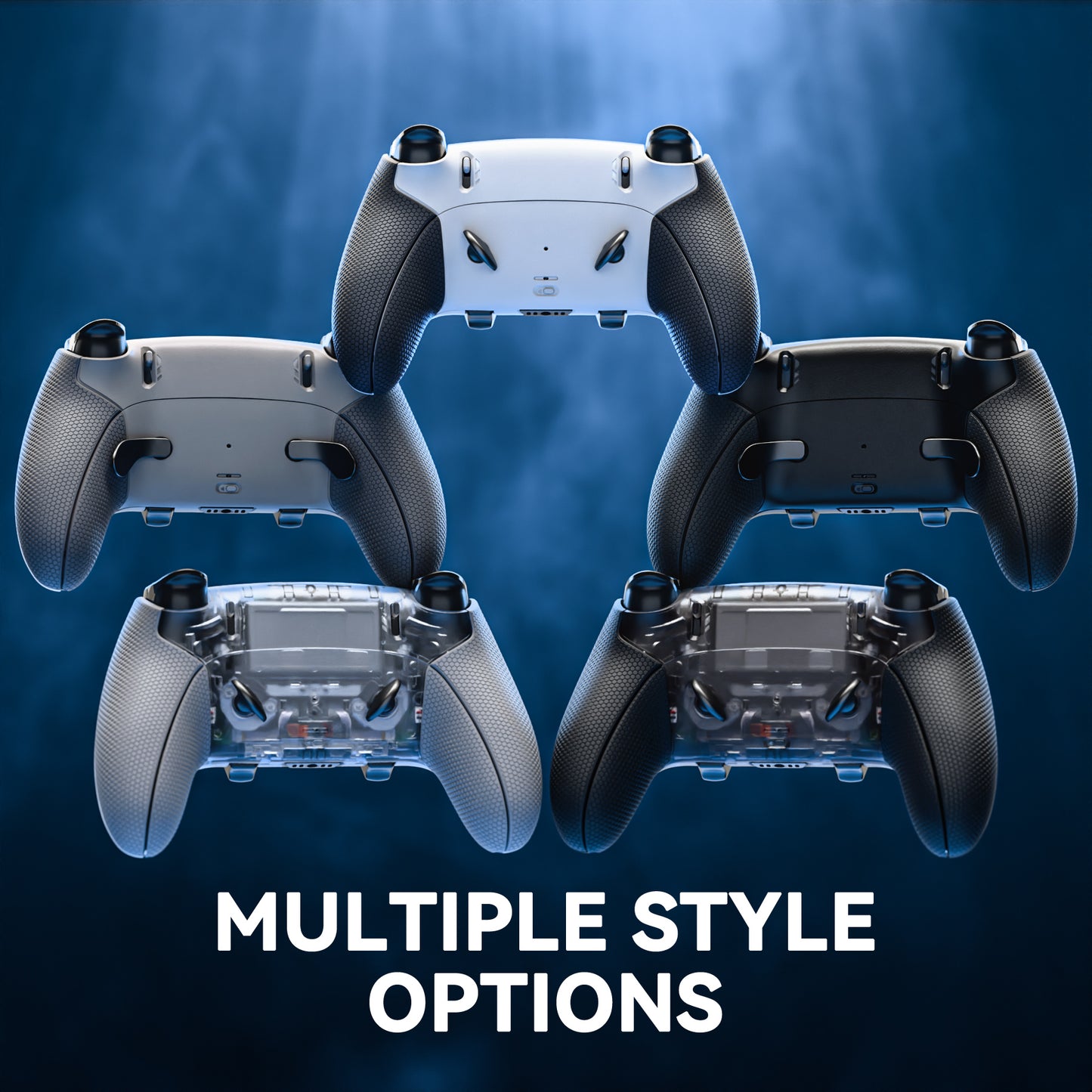 eXtremeRate Beyond-ARC Bottom Shell Kit with Rubberised Grip for PS5 Edge Controller - White Black