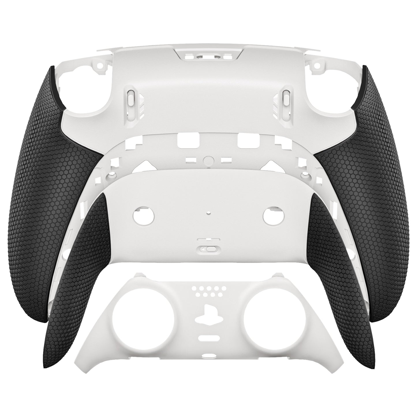 eXtremeRate Beyond-ARC Bottom Shell Kit with Rubberised Grip for PS5 Edge Controller - White Black