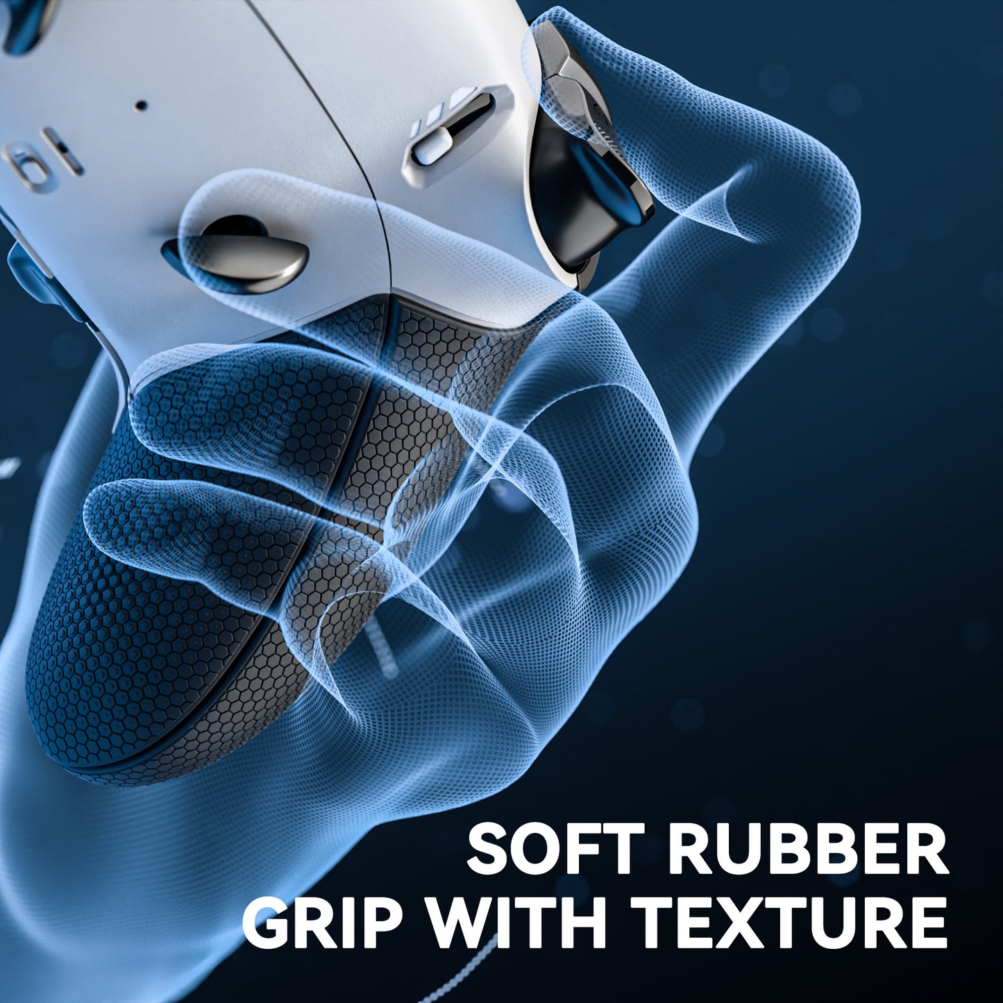 eXtremeRate Beyond-ARC Bottom Shell Kit with Rubberised Grip for PS5 Edge Controller - White Black