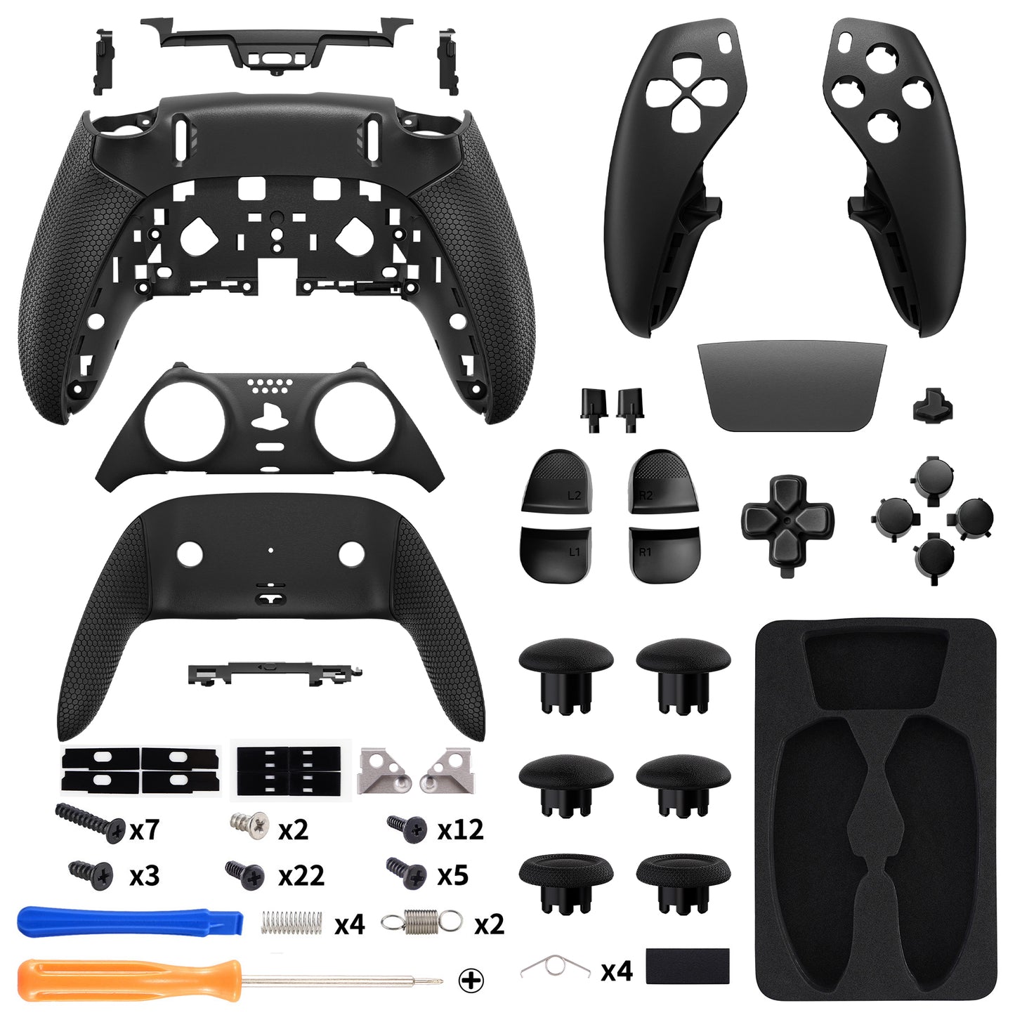 eXtremeRate Beyond-ARC Full Set Shell Buttons with 6-in-1 Swappable Thumbsticks for PS5 Edge Controller - Black