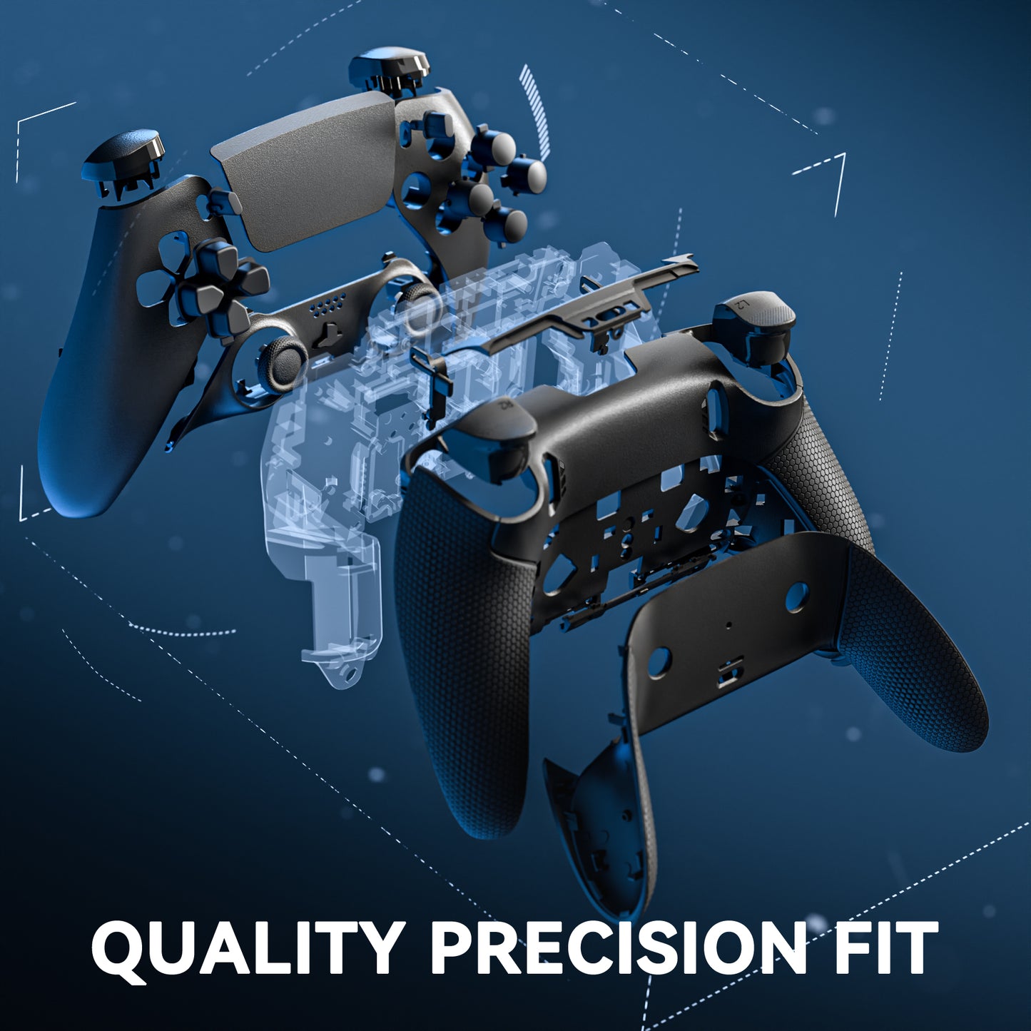 eXtremeRate Beyond-ARC Full Set Shell Buttons with 6-in-1 Swappable Thumbsticks for PS5 Edge Controller - Black