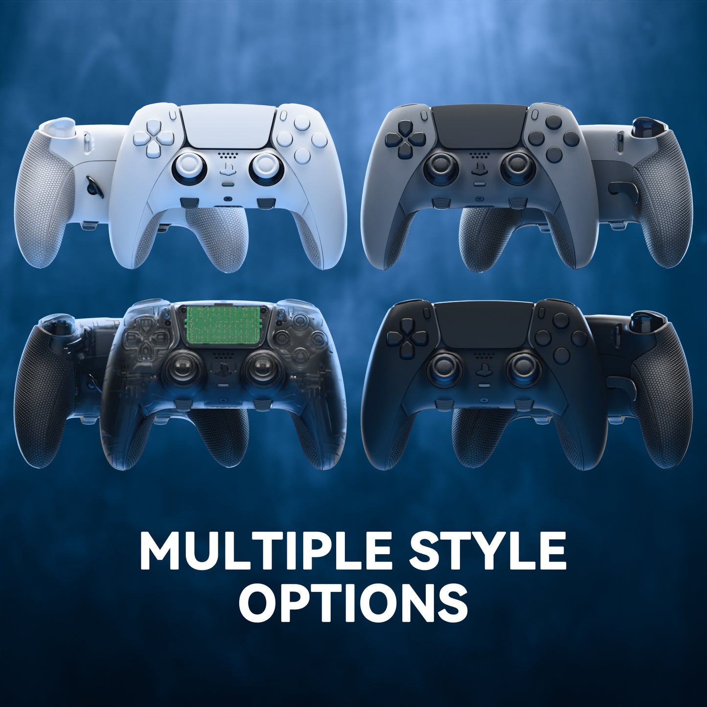 eXtremeRate Beyond-ARC Full Set Shell Buttons with 6-in-1 Swappable Thumbsticks for PS5 Edge Controller - Clear Black