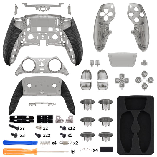 eXtremeRate Beyond-ARC Full Set Shell Buttons with 6-in-1 Swappable Thumbsticks for PS5 Edge Controller - Clear Black