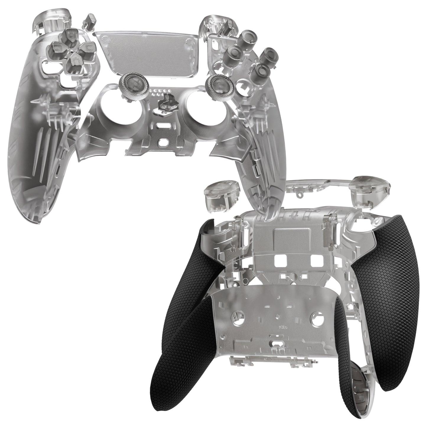 eXtremeRate Beyond-ARC Full Set Shell Buttons with 6-in-1 Swappable Thumbsticks for PS5 Edge Controller - Clear Black