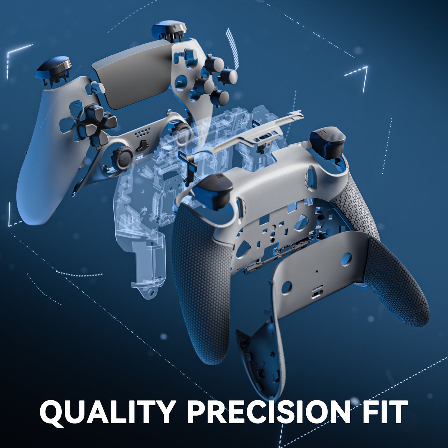 eXtremeRate Beyond-ARC Full Set Shell Buttons with 6-in-1 Swappable Thumbsticks for PS5 Edge Controller - Dark Gray & New Hope Gray