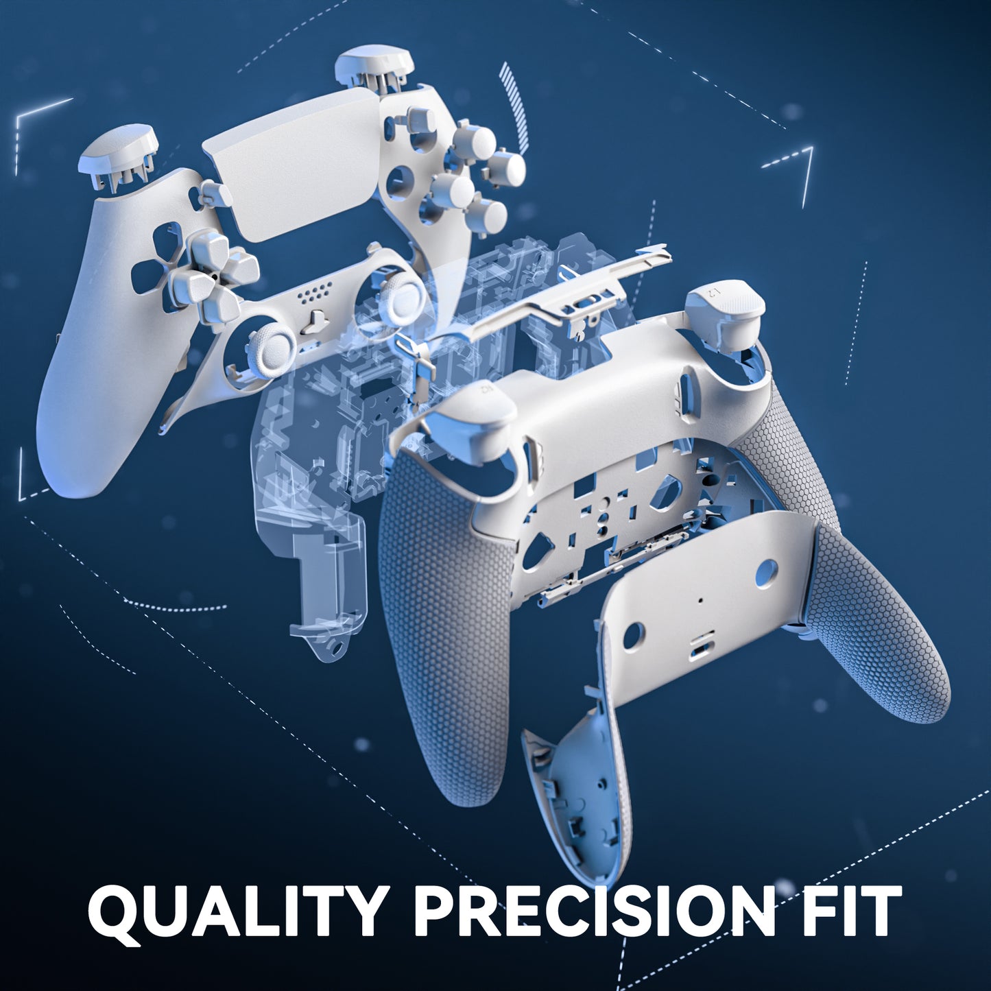 eXtremeRate Beyond-ARC Full Set Shell Buttons with 6-in-1 Swappable Thumbsticks for PS5 Edge Controller - White