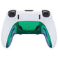 eXtremeRate Replacement Top Bottom Decorative Trim Shell Compatible with PS5 Edge Controller - Chameleon Green Purple
