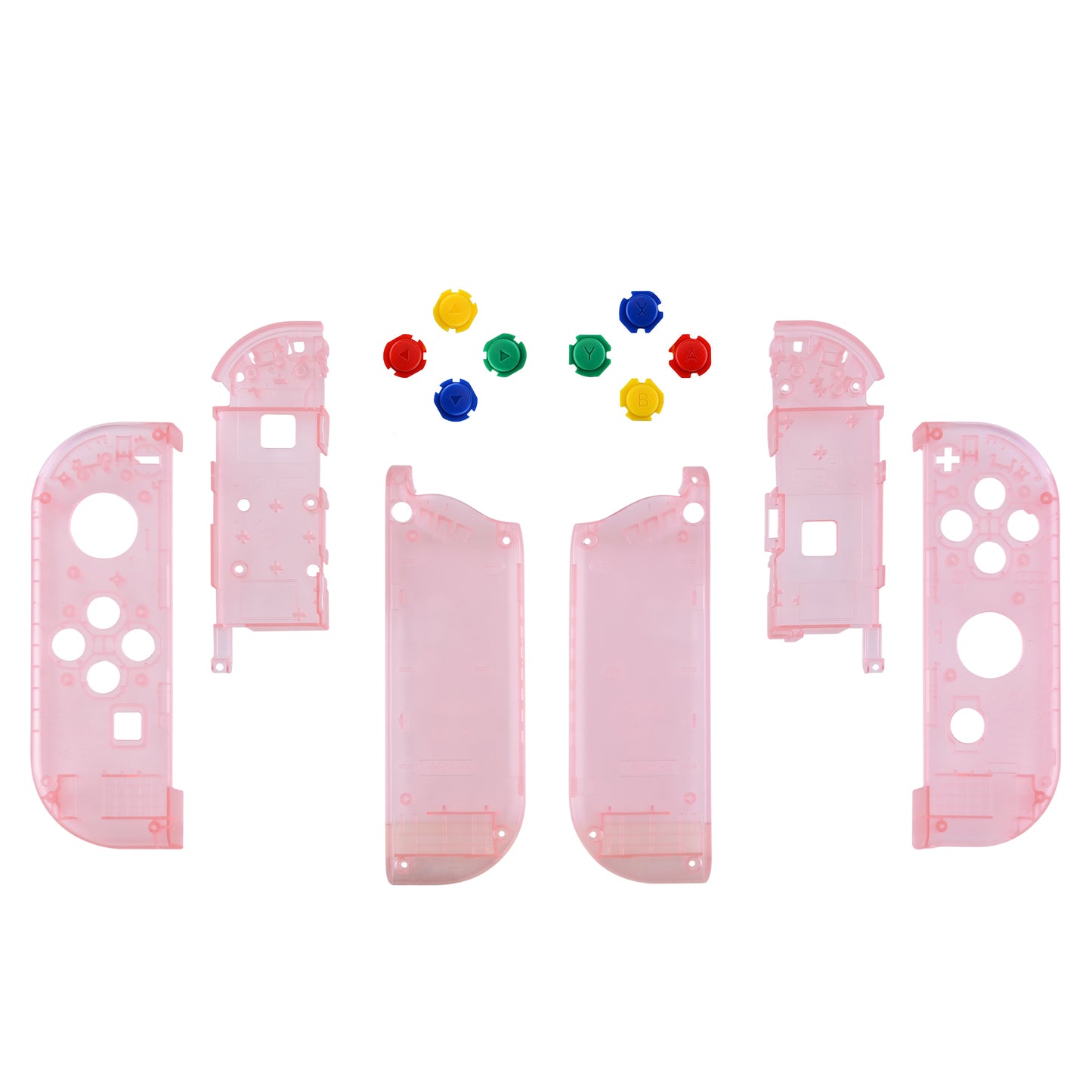 eXtremeRate Replacement Full Set Shell Case with Buttons for Joycon of NS Switch - Cherry Pink