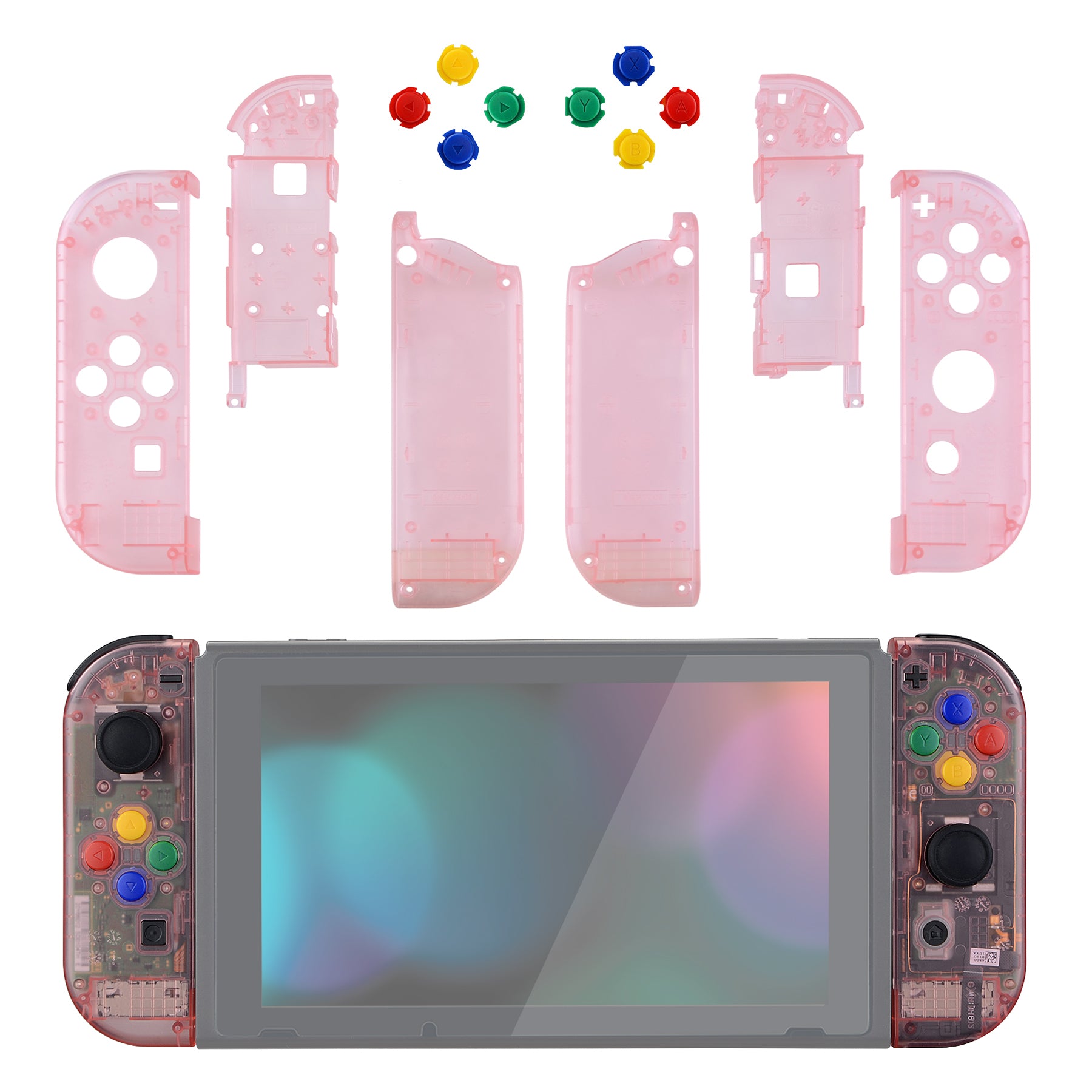 eXtremeRate Cherry Pink for Joycon Handheld Controller Housing