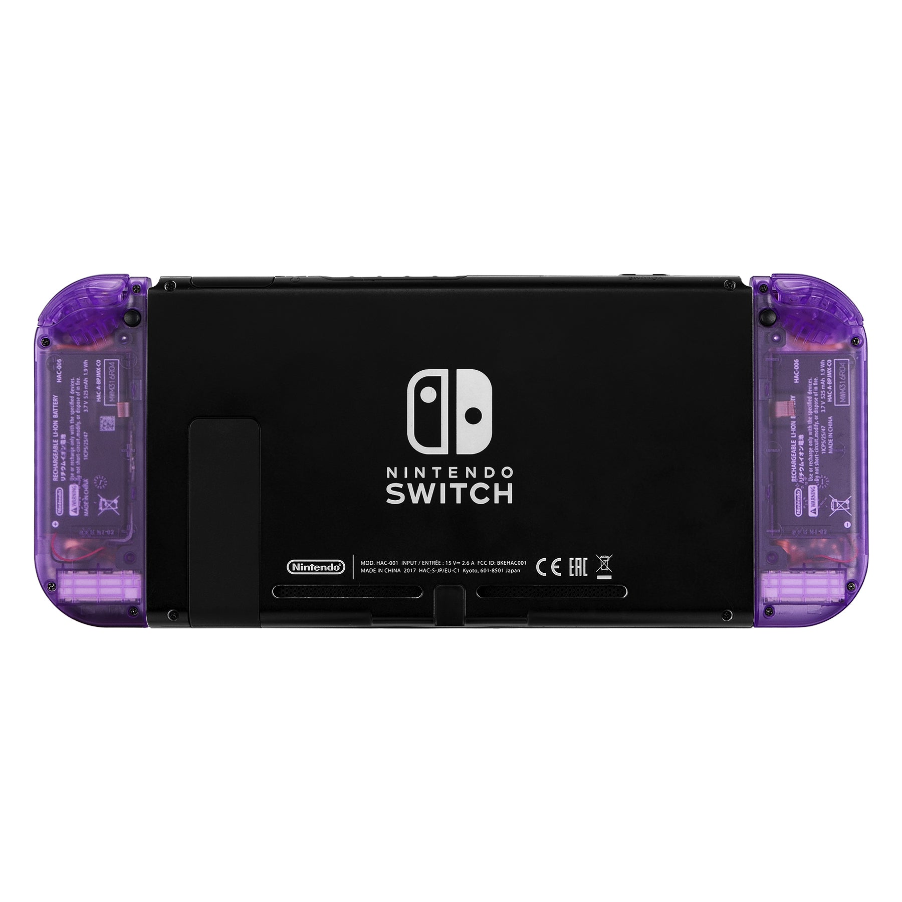 eXtremeRate Clear Atomic Purple for Joycon Handheld Controller