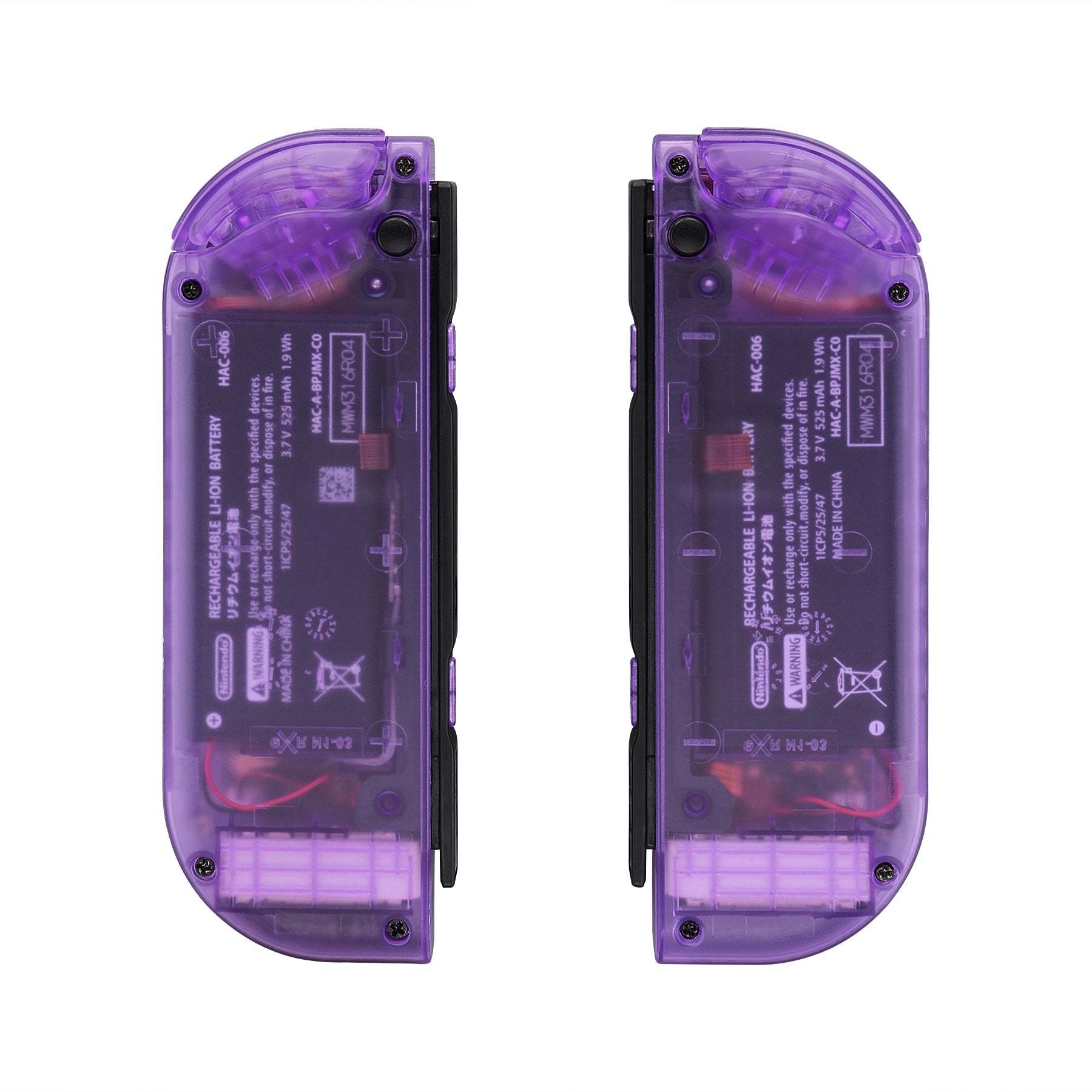 eXtremeRate Clear Atomic Purple for Joycon Handheld Controller