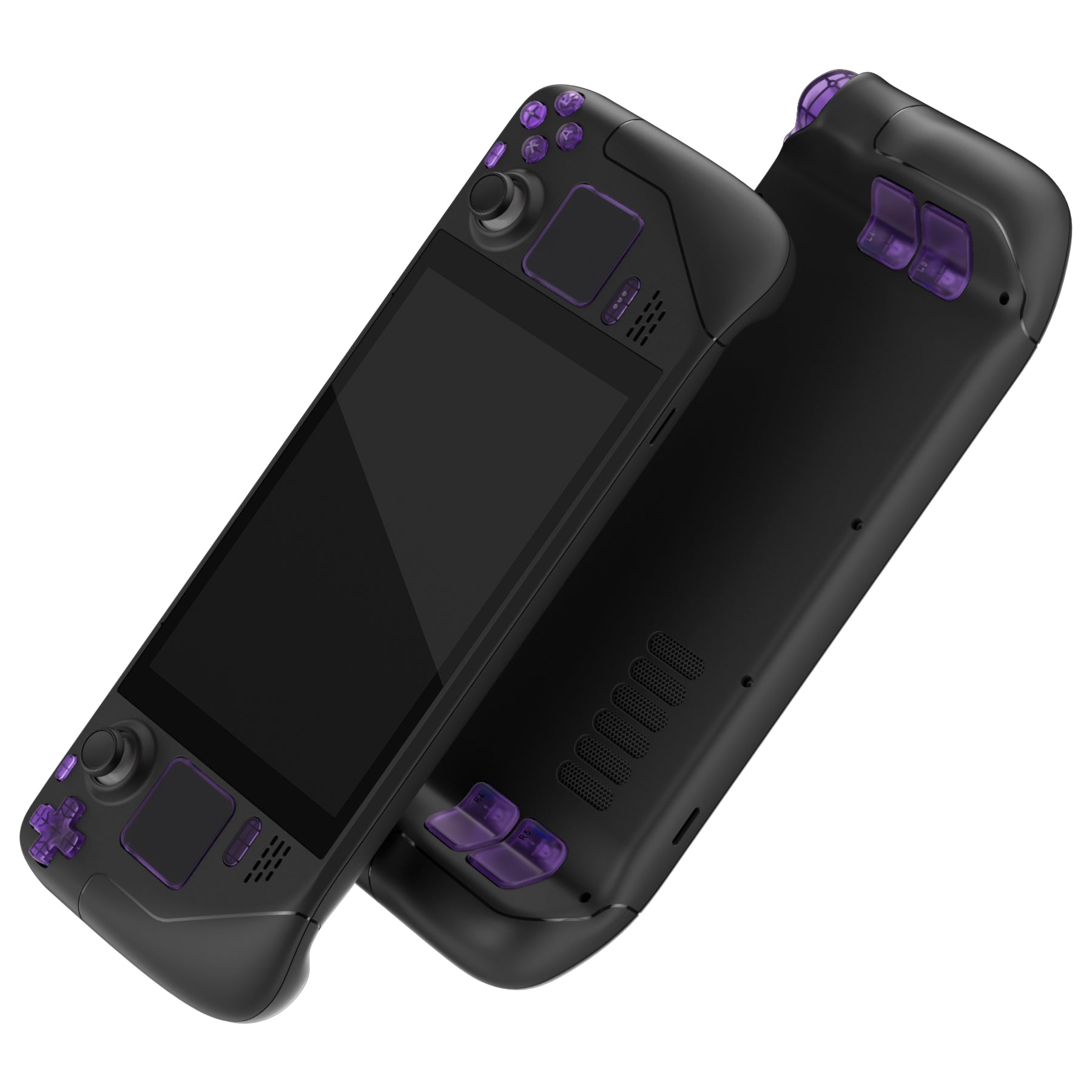 eXtremeRate Clear Atomic Purple Replacement Full Set Buttons for