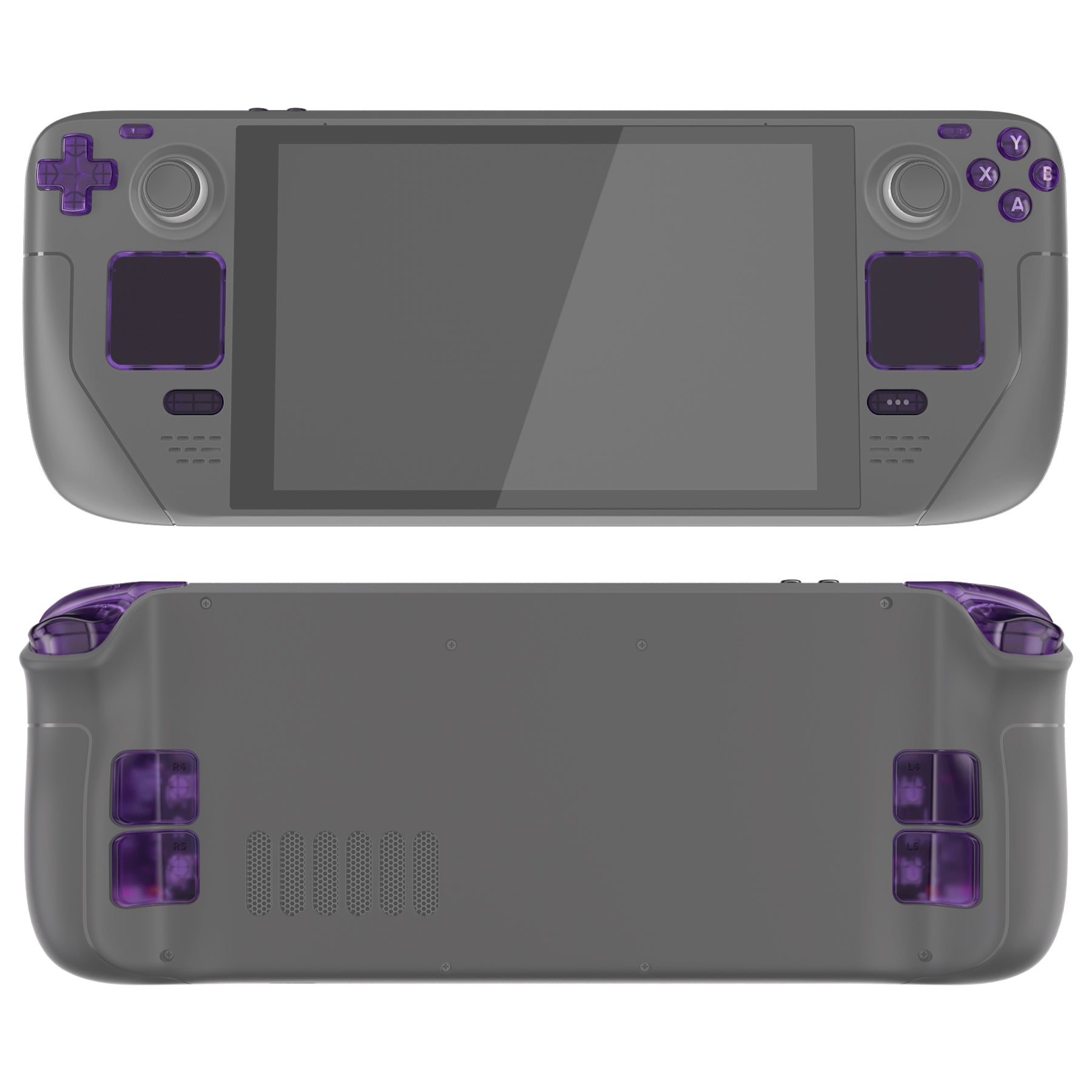 eXtremeRate Clear Atomic Purple Replacement Full Set Buttons for