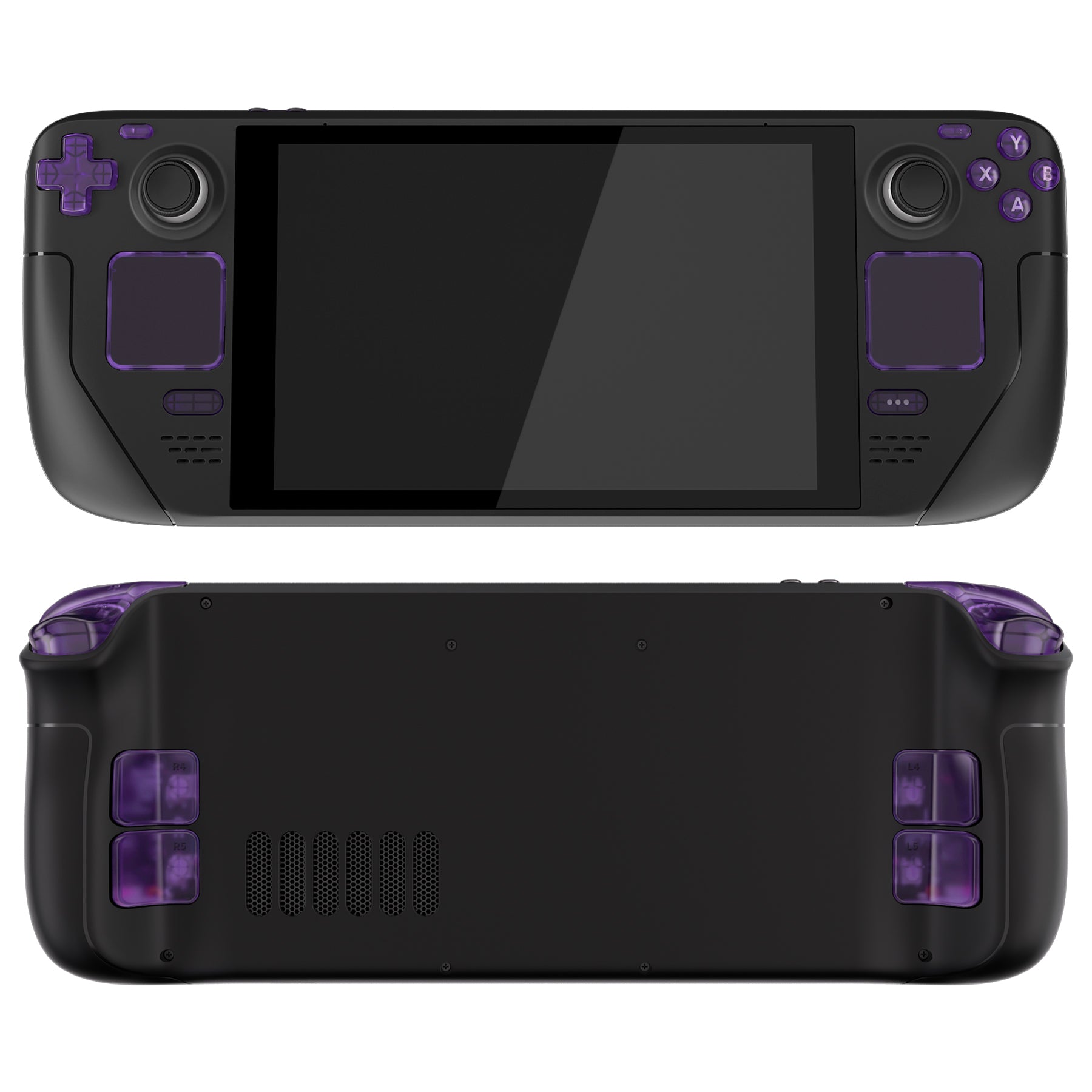 eXtremeRate Clear Atomic Purple Replacement Full Set Buttons for