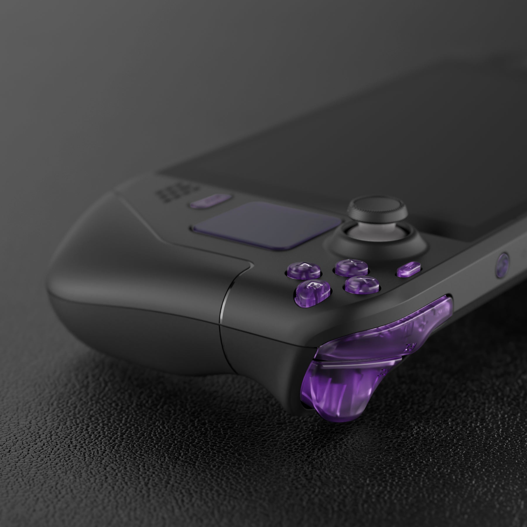 eXtremeRate Clear Atomic Purple Replacement Full Set Buttons for