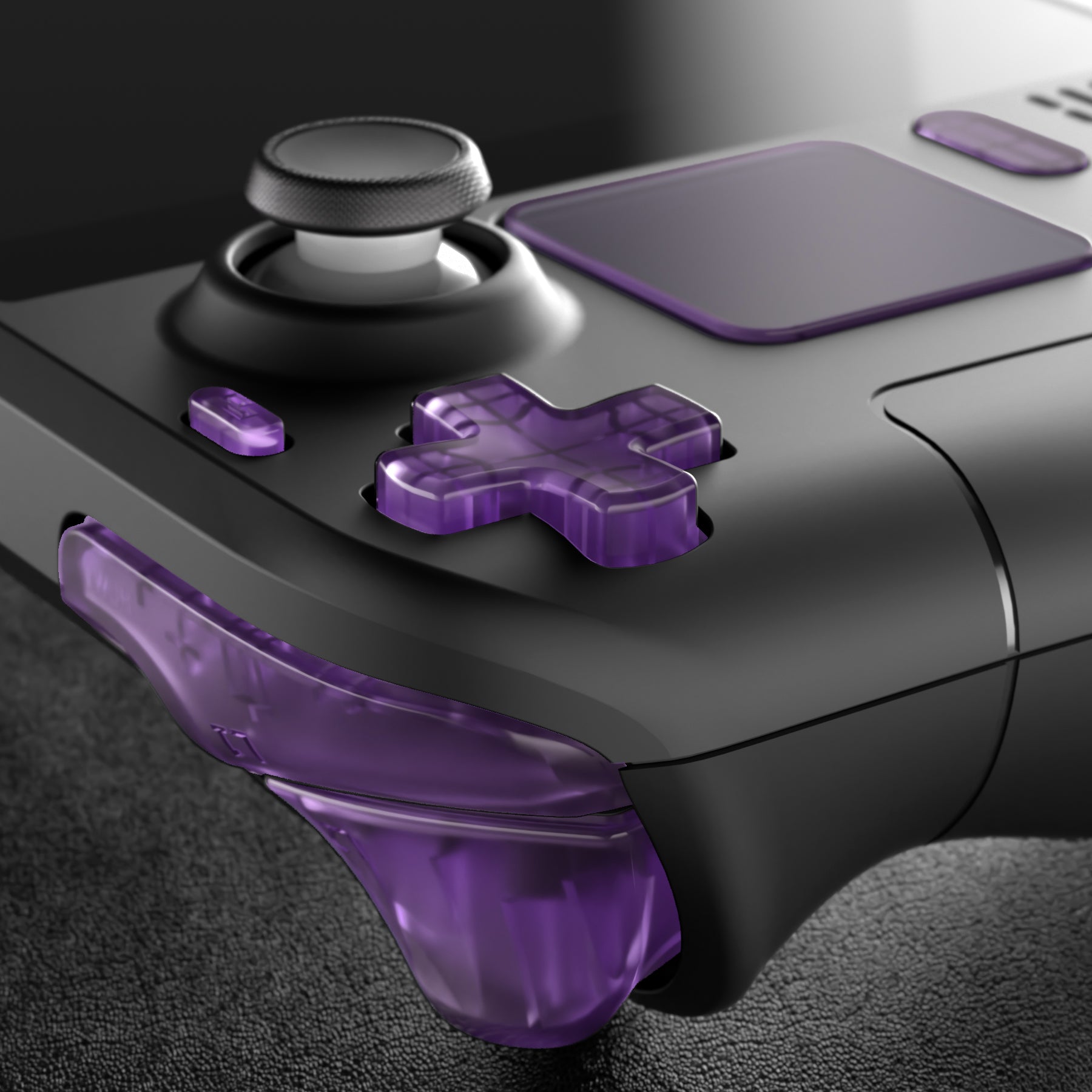 eXtremeRate Clear Atomic Purple Replacement Full Set Buttons for