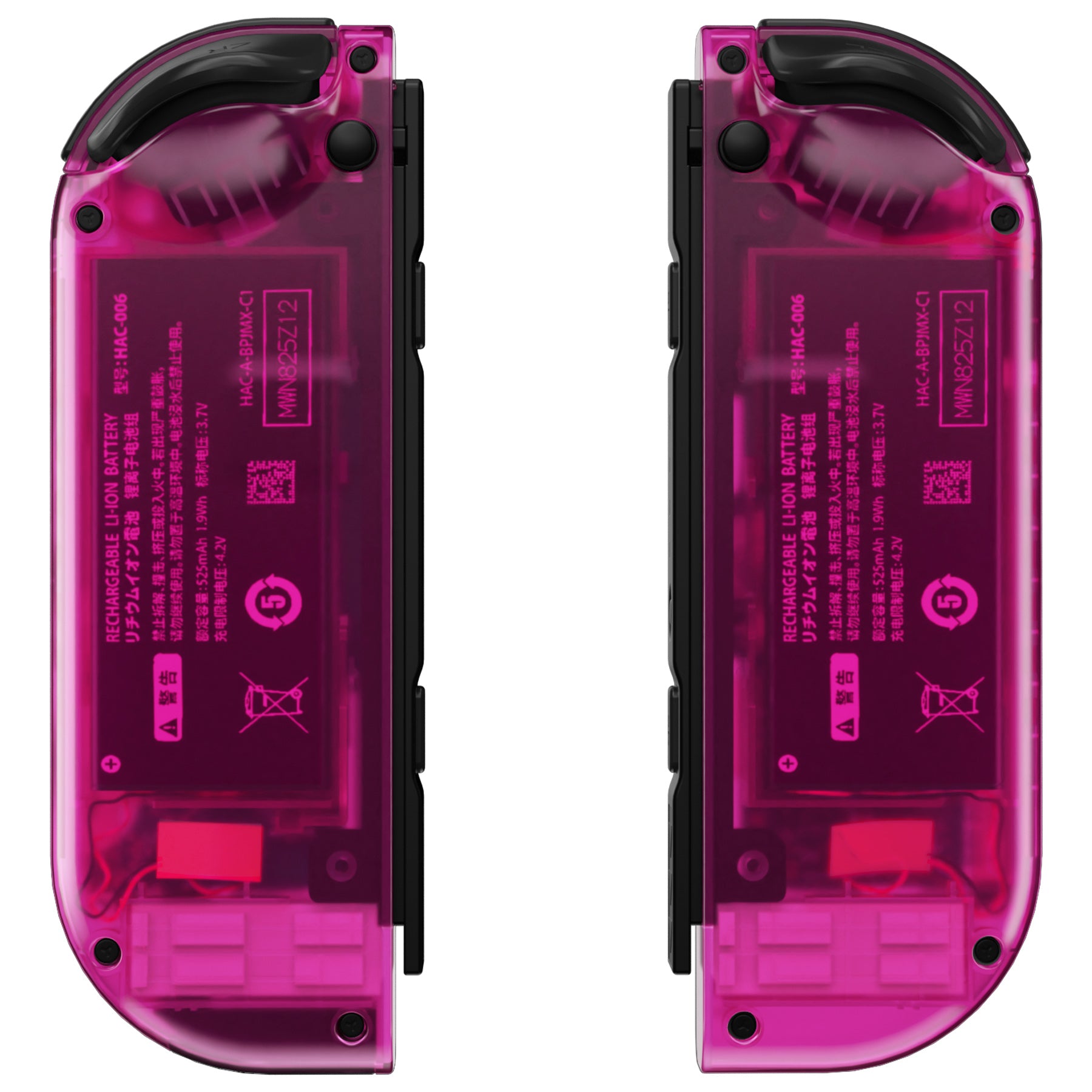 eXtremeRate Clear Candy Pink for Joycon Handheld Controller