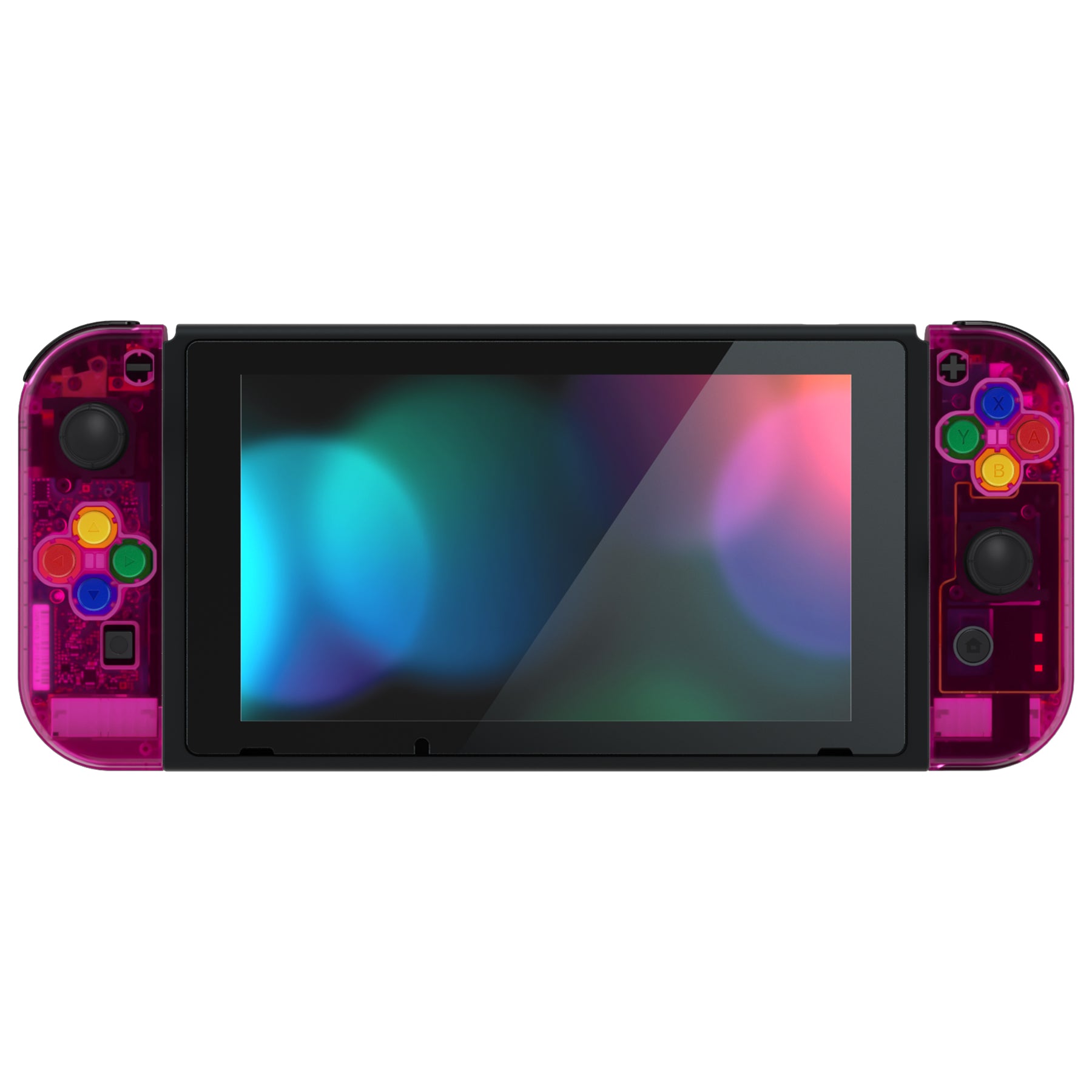 eXtremeRate Clear Candy Pink for Joycon Handheld Controller