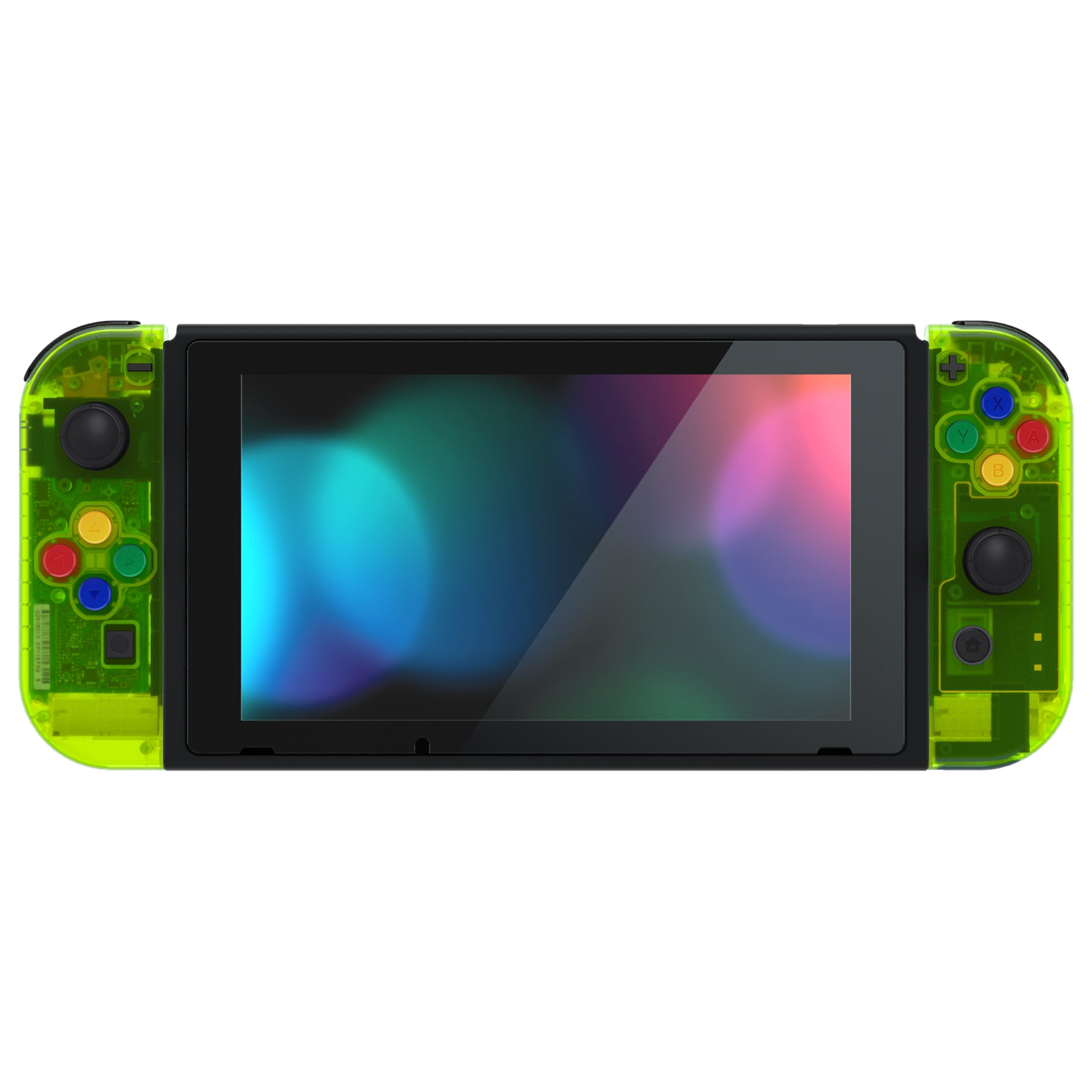 eXtremeRate Clear Lime Green for Joycon Handheld Controller