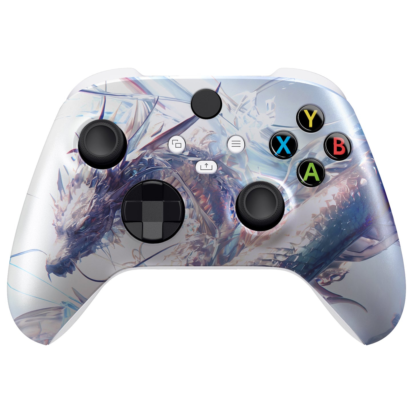 eXtremeRate Replacement Faceplate Front Housing Shell for Xbox Series X & S Controller - Crystal Dragon