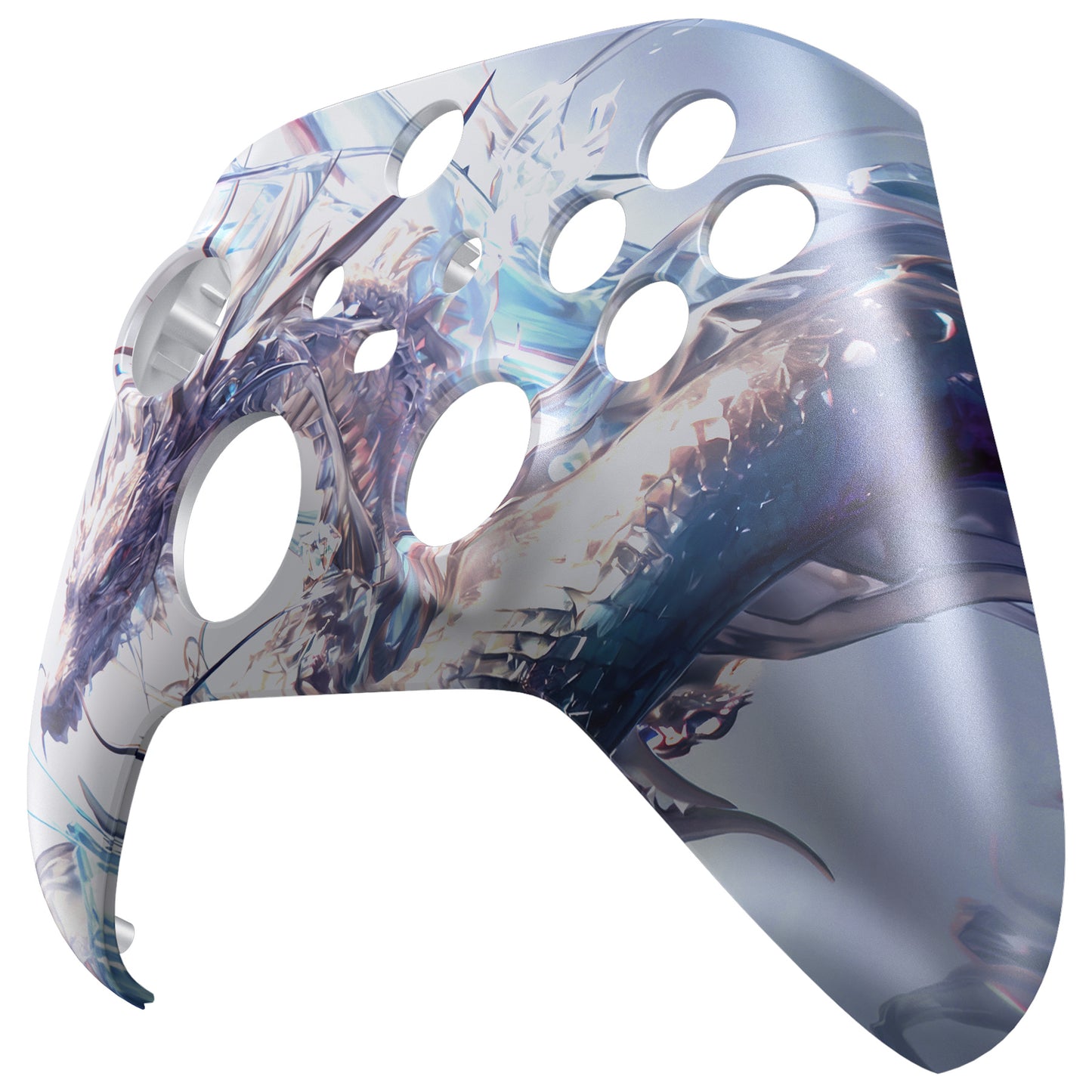 eXtremeRate Replacement Faceplate Front Housing Shell for Xbox Series X & S Controller - Crystal Dragon