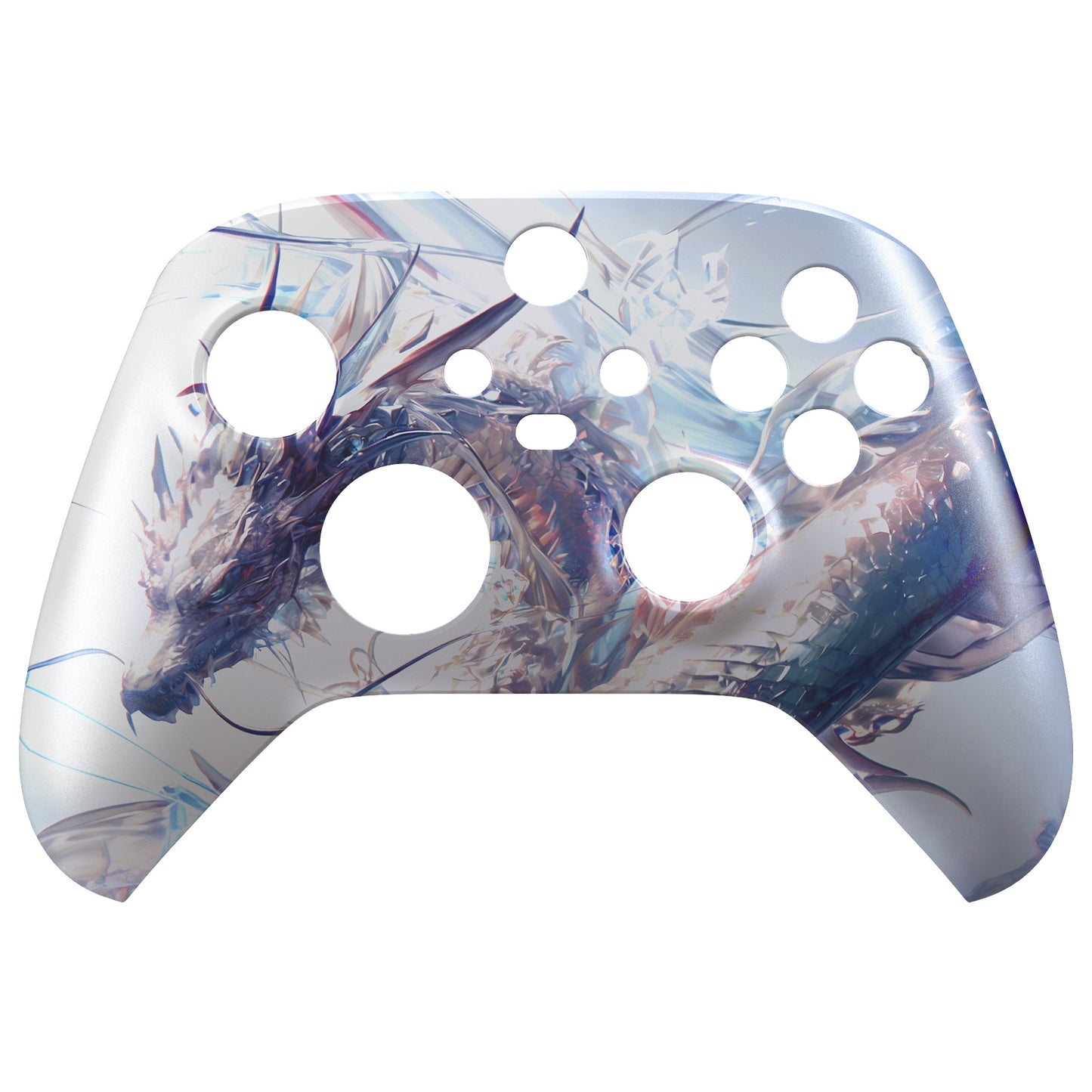 eXtremeRate Replacement Faceplate Front Housing Shell for Xbox Series X & S Controller - Crystal Dragon