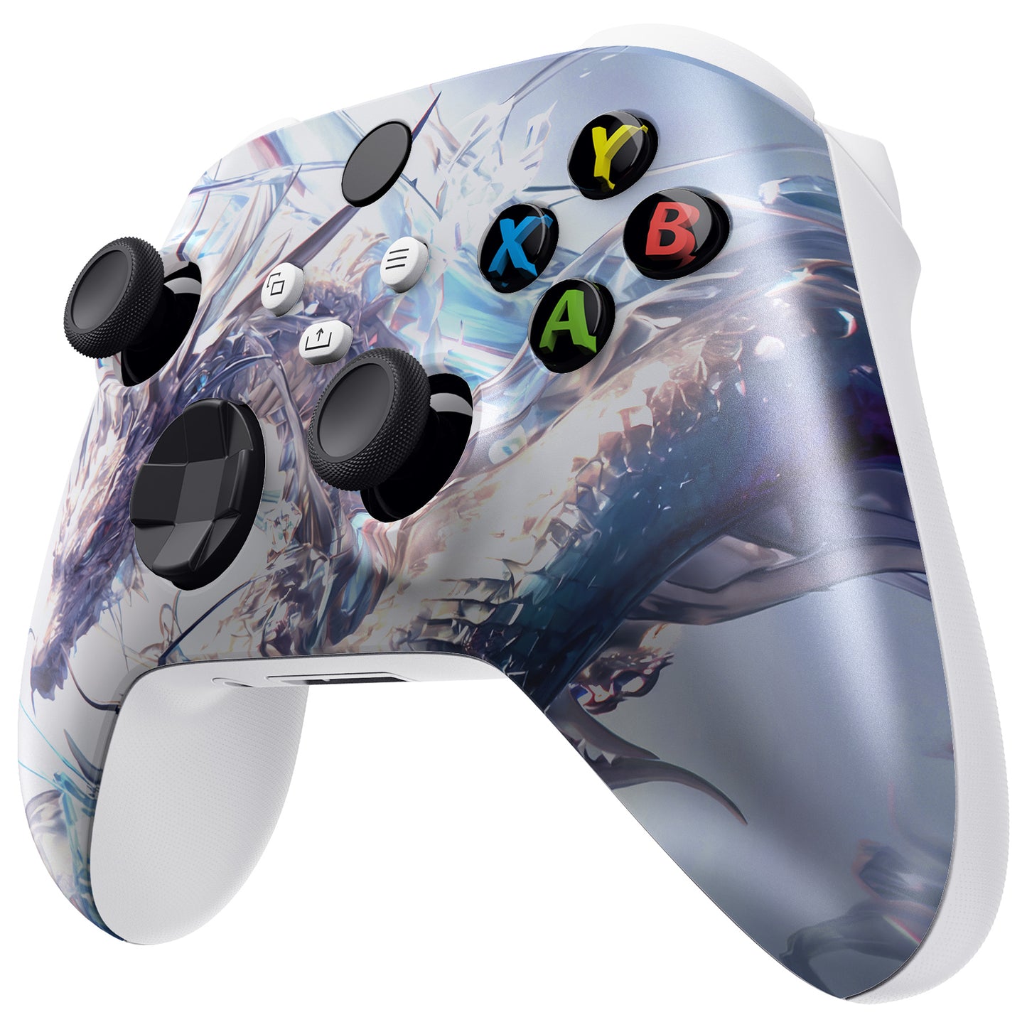 eXtremeRate Replacement Faceplate Front Housing Shell for Xbox Series X & S Controller - Crystal Dragon