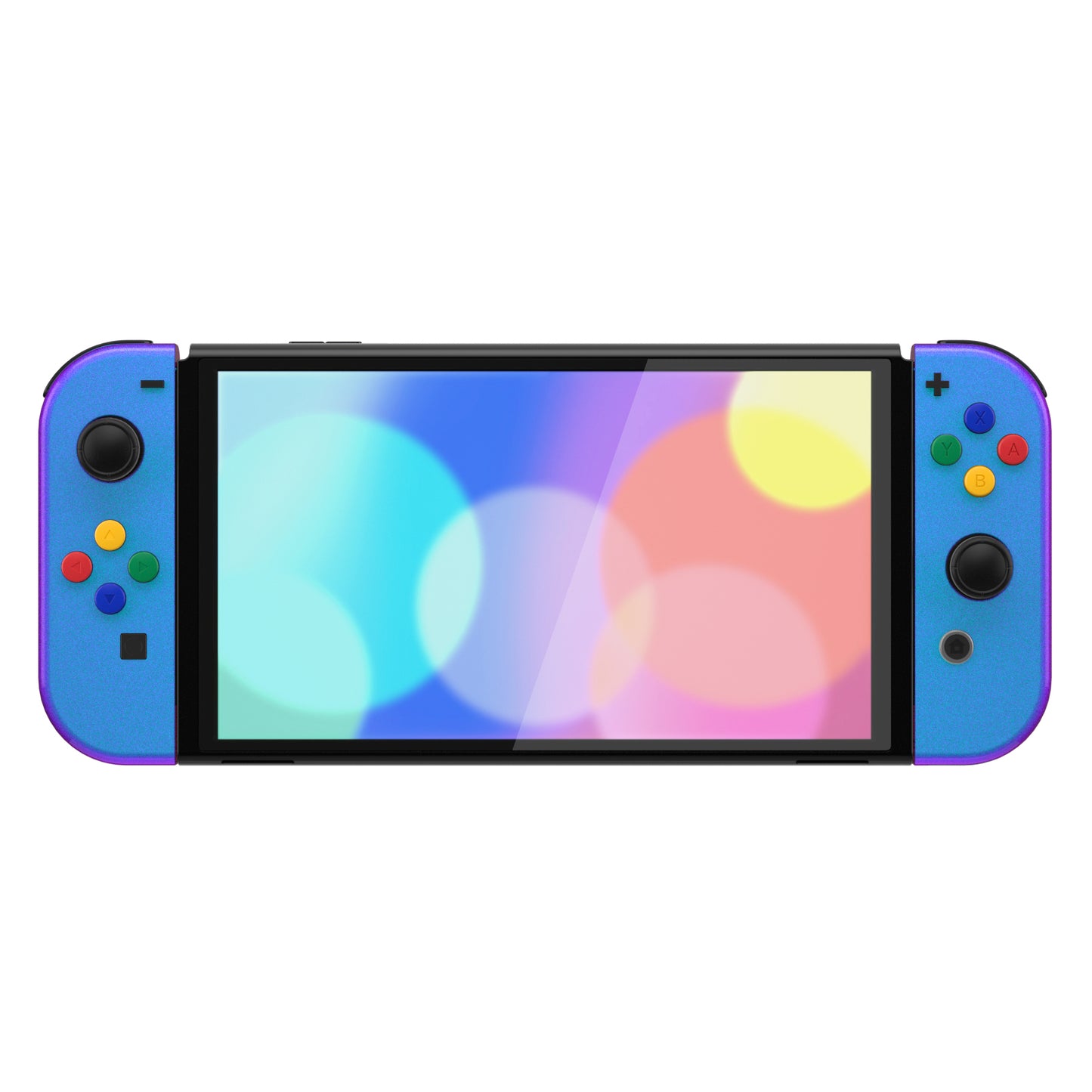 eXtremeRate Custom Replacement Full Set Shell with Buttons for Nintendo Switch OLED - Chameleon Purple Blue