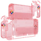 eXtremeRate Custom Replacement Full Set Shell with Buttons for Nintendo Switch OLED - Crystal Cherry Pink