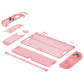 eXtremeRate Custom Replacement Full Set Shell with Buttons for Nintendo Switch OLED - Crystal Cherry Pink