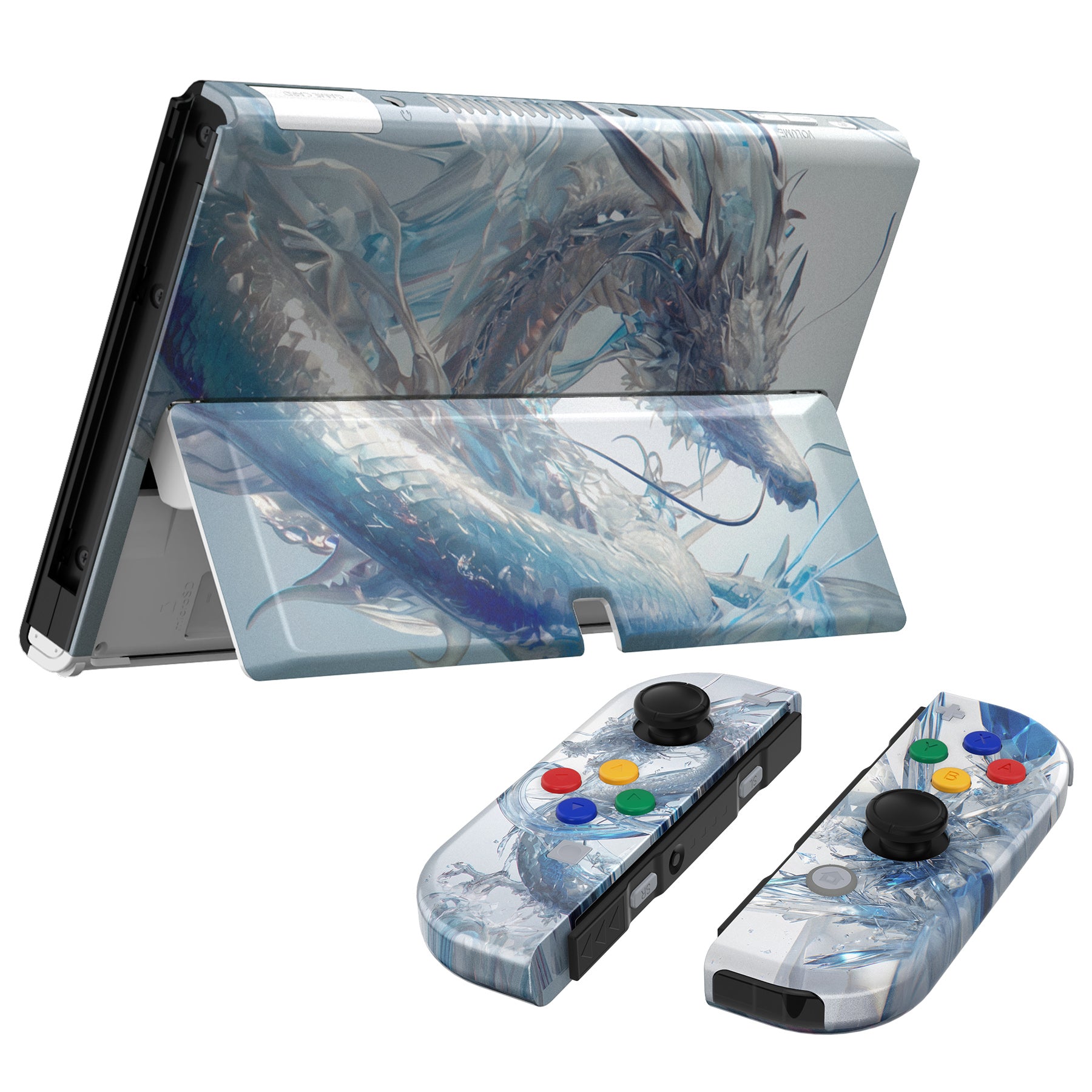 eXtremeRate Crystal Dragon Full Set Shell for Nintendo Switch OLED