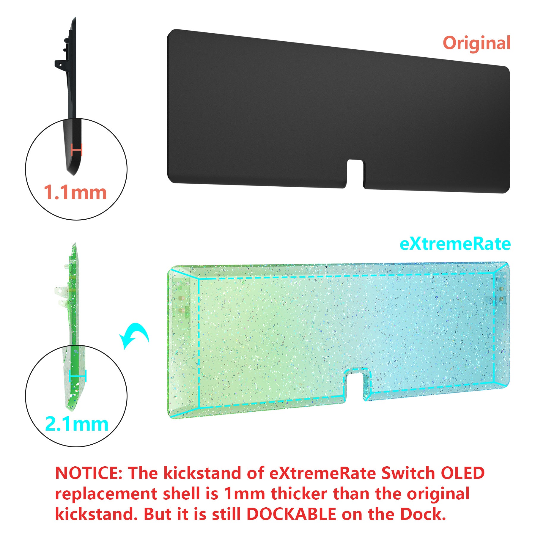 eXtremeRate Nintendo Switch OLED Custom Replacement Full Set Shell